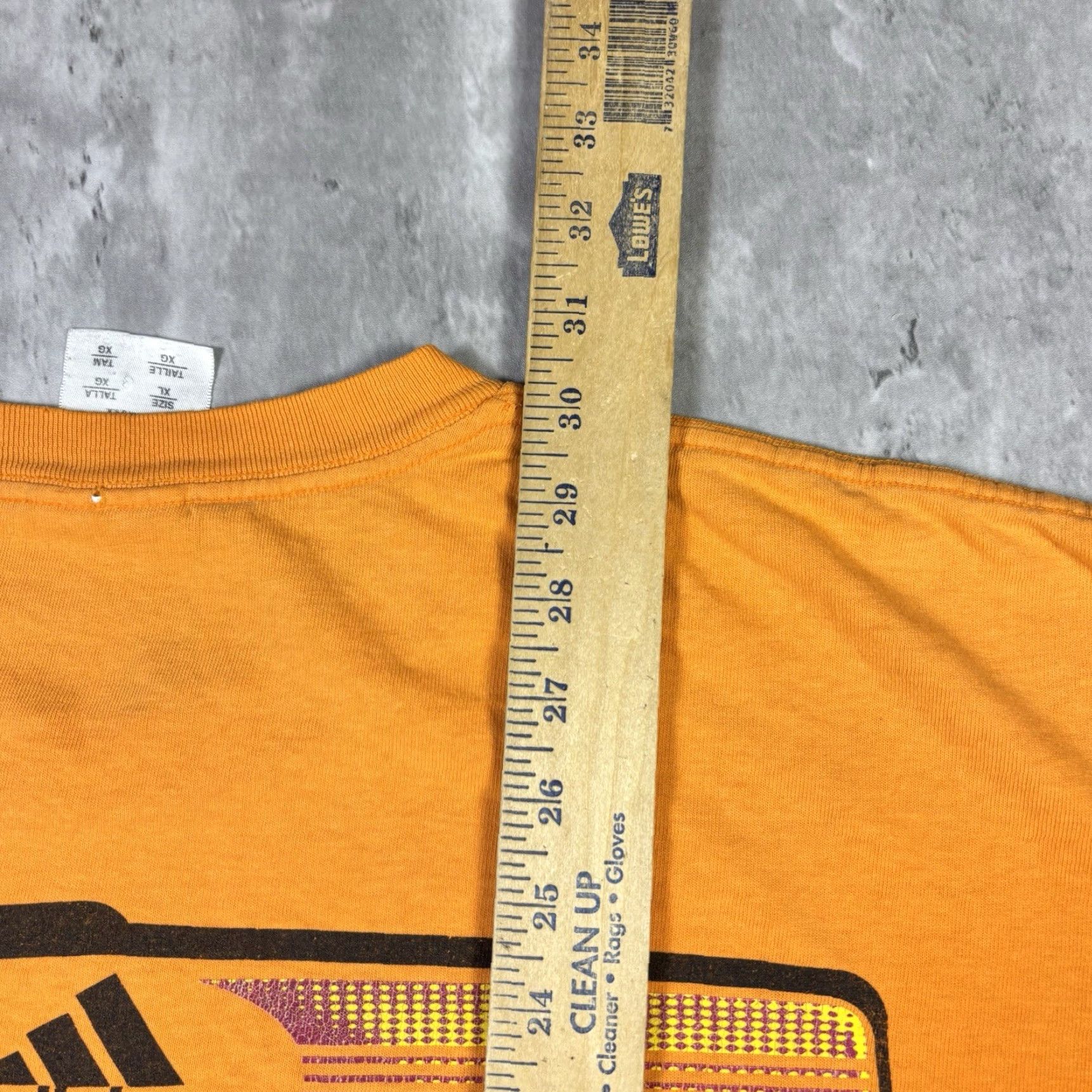 Adidas VINTAGE adidas T Shirt Orange Double Sided Logo Print Adult XL 90s Size US XL / EU 56 / 4 - 4 Thumbnail