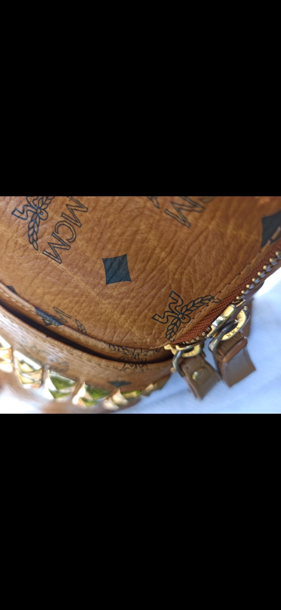 Leather × MCM Mcm stark backpack visetos monogram & studs Size ONE SIZE - 7 Thumbnail