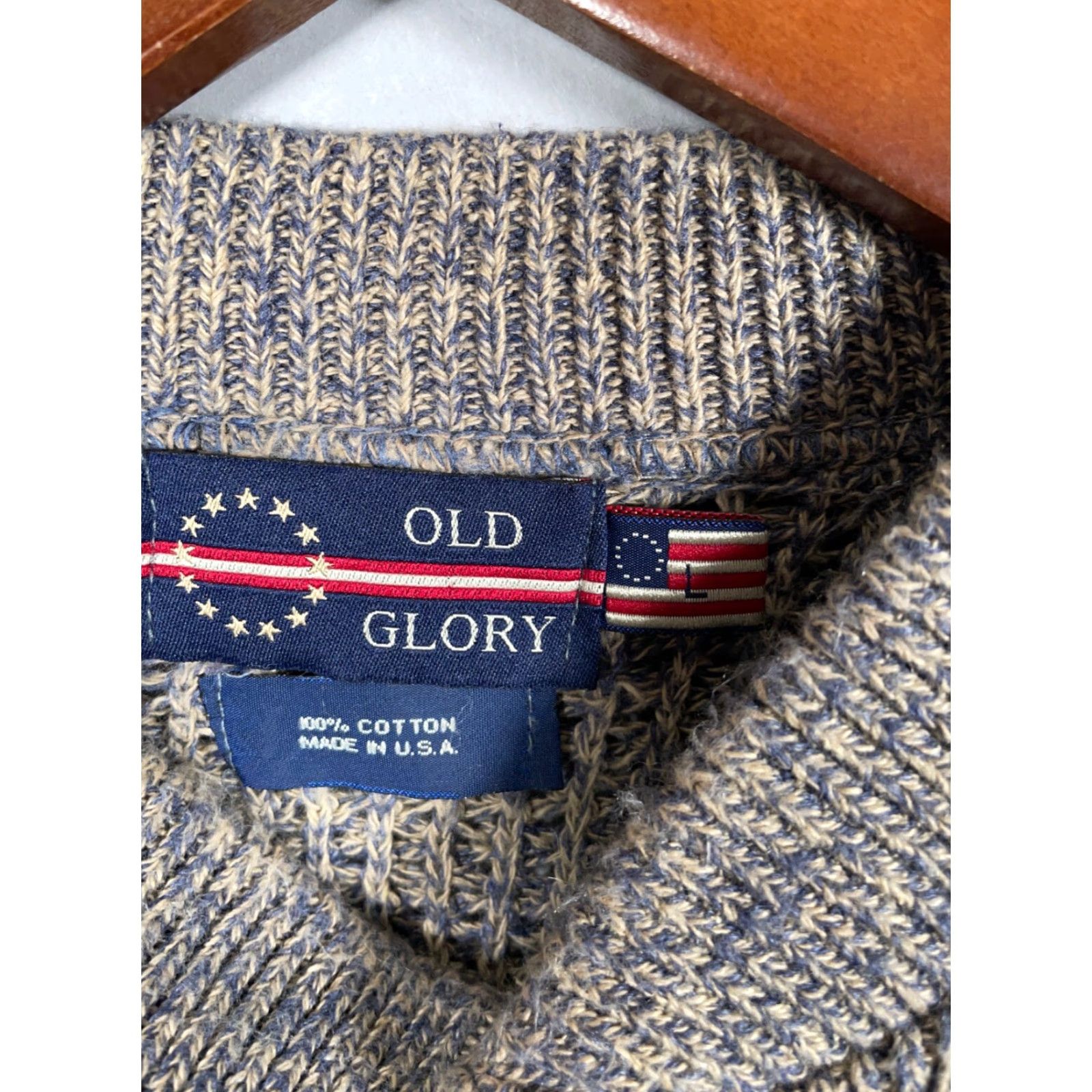 Vintage VINTAGE Old Glory Sweater Shirt Adult Large Brown Marled 100% Cotton Henley 90s Retro Hipster Mens Size US L / EU 52-54 / 3 - 3 Thumbnail