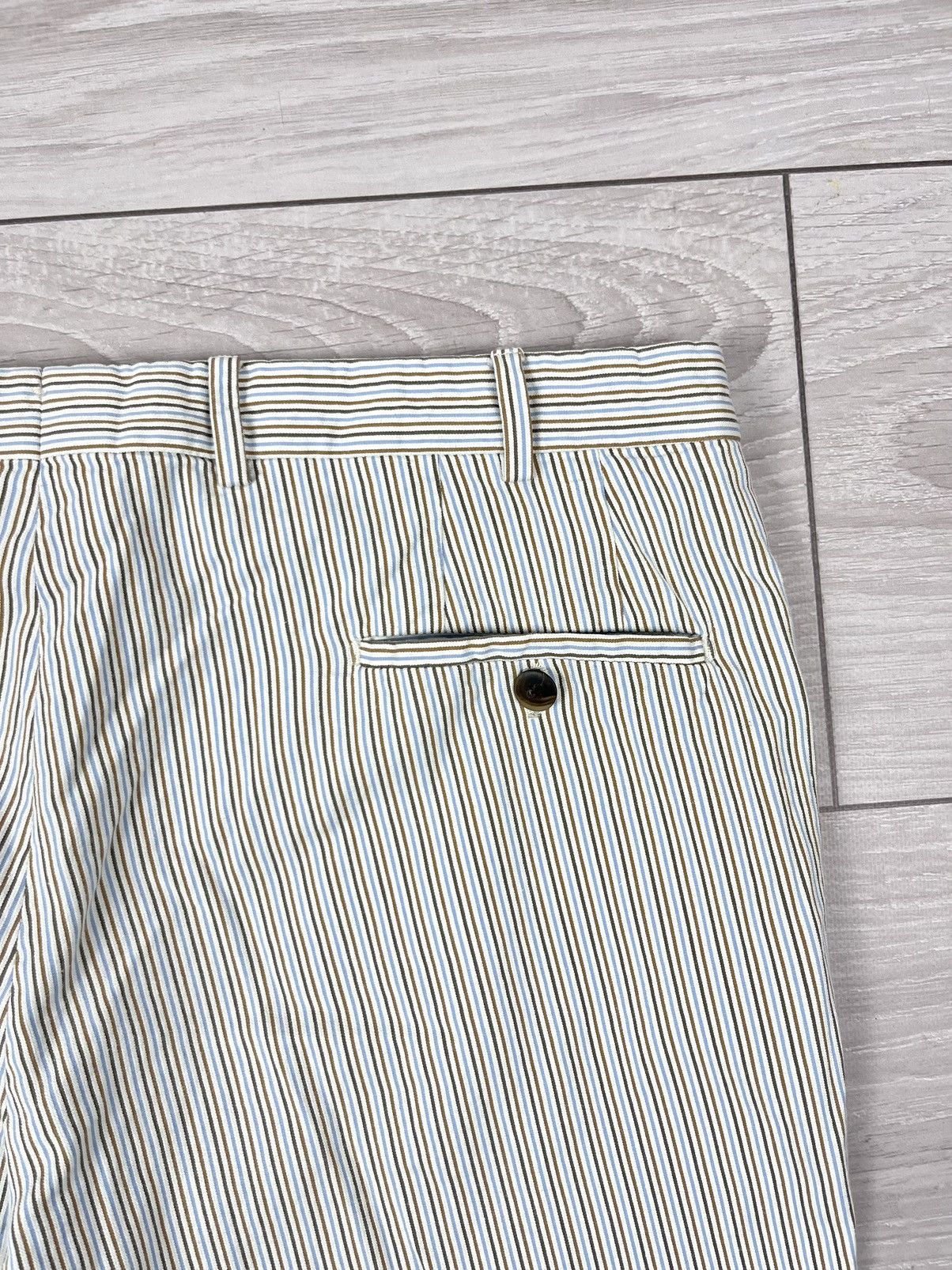 Marco Pescarolo Marco Pescarolo White Cotton Striped Luxury Chinos Pants Size US 34 / EU 50 - 12 Thumbnail
