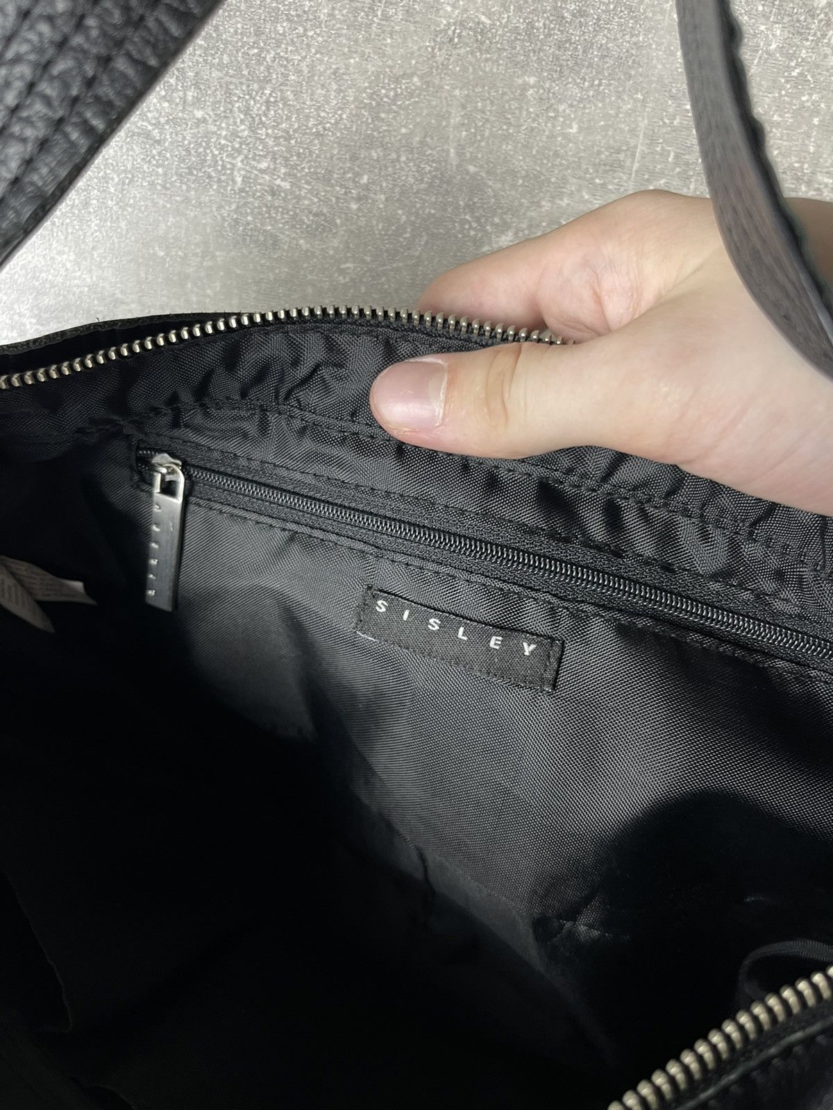 Sisley Black Leather Baguette Shoulder Bag Y2K 00s Rectangular Size ONE SIZE - 11 Thumbnail