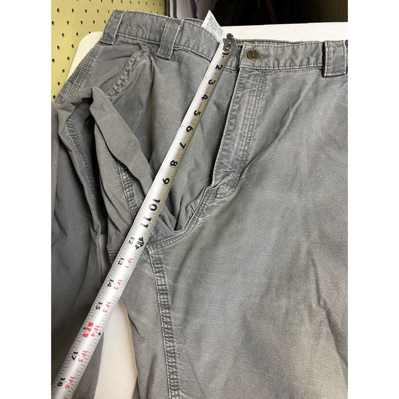 Carhartt VINTAGE Carhartt B151 Carpenter Work Pants Mens 36x28 Gray Cotton Straight Leg Casual Workwear Flags Logo Size US 36 / EU 52 - 4 Thumbnail