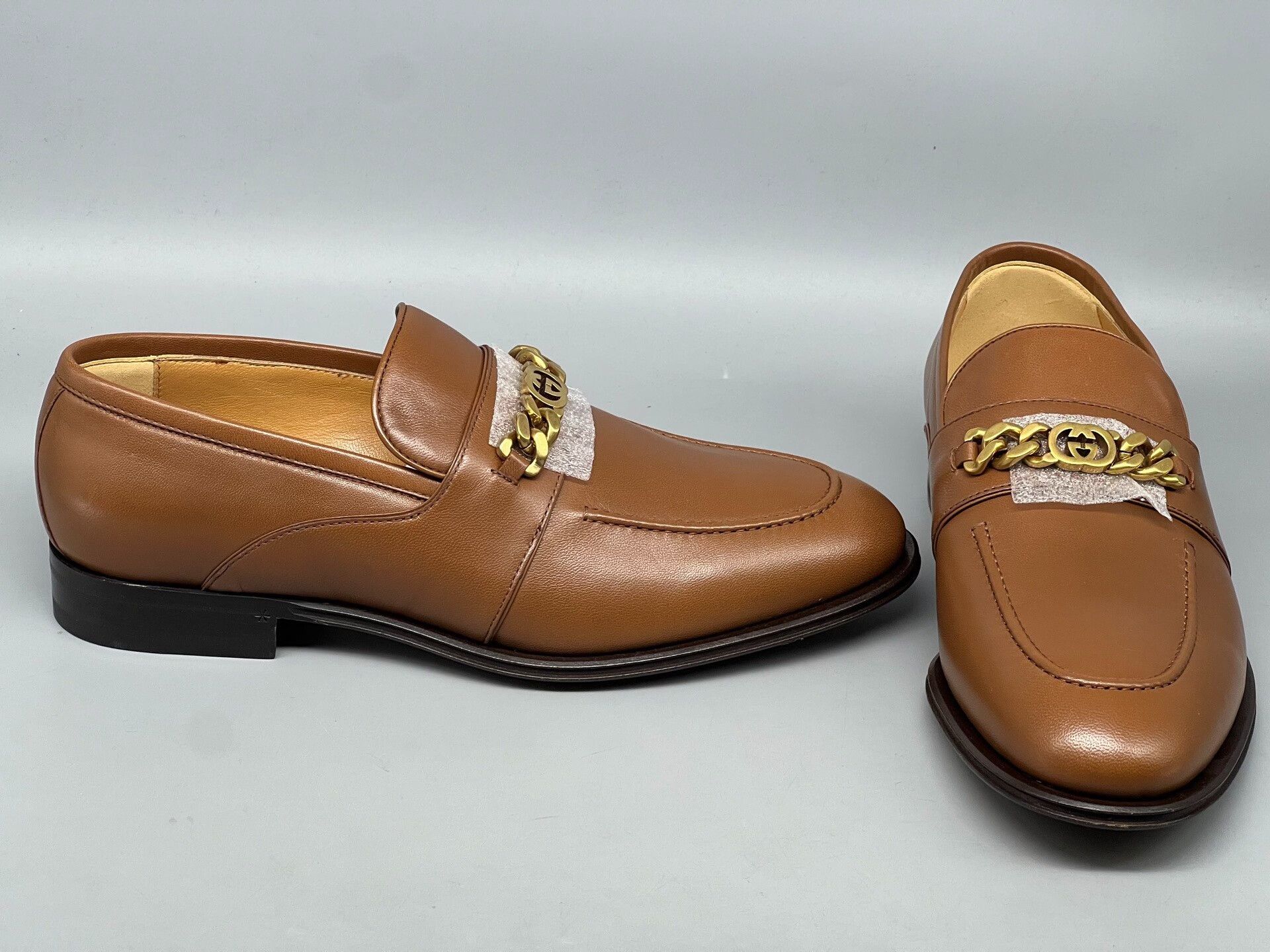 Gucci gucci brown leather double g loafers for men Size US 7 / EU 40 - 2 Thumbnail