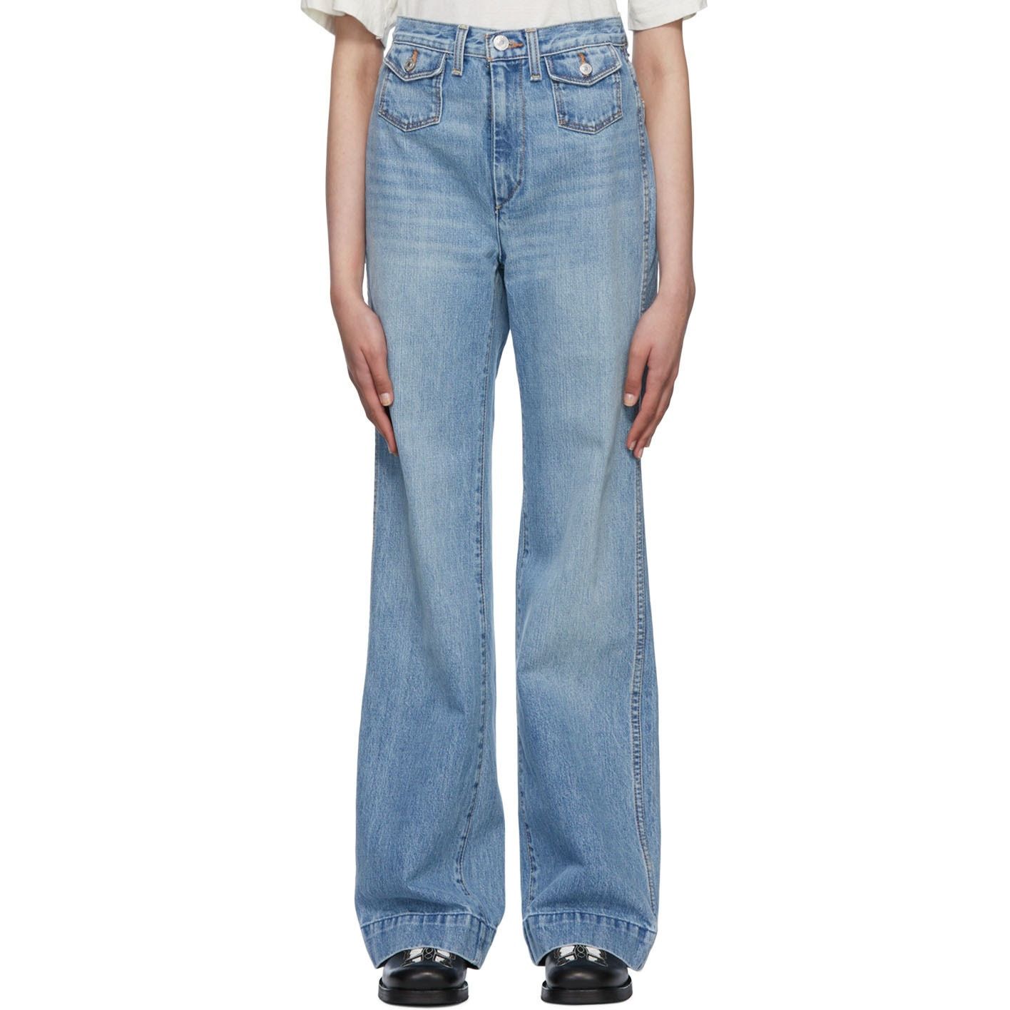 RE/DONE RE/DONE Hight Waist Wide-Leg Blue Jeans | Size 24 Size 25" / US 0 / IT 36 - 3 Thumbnail