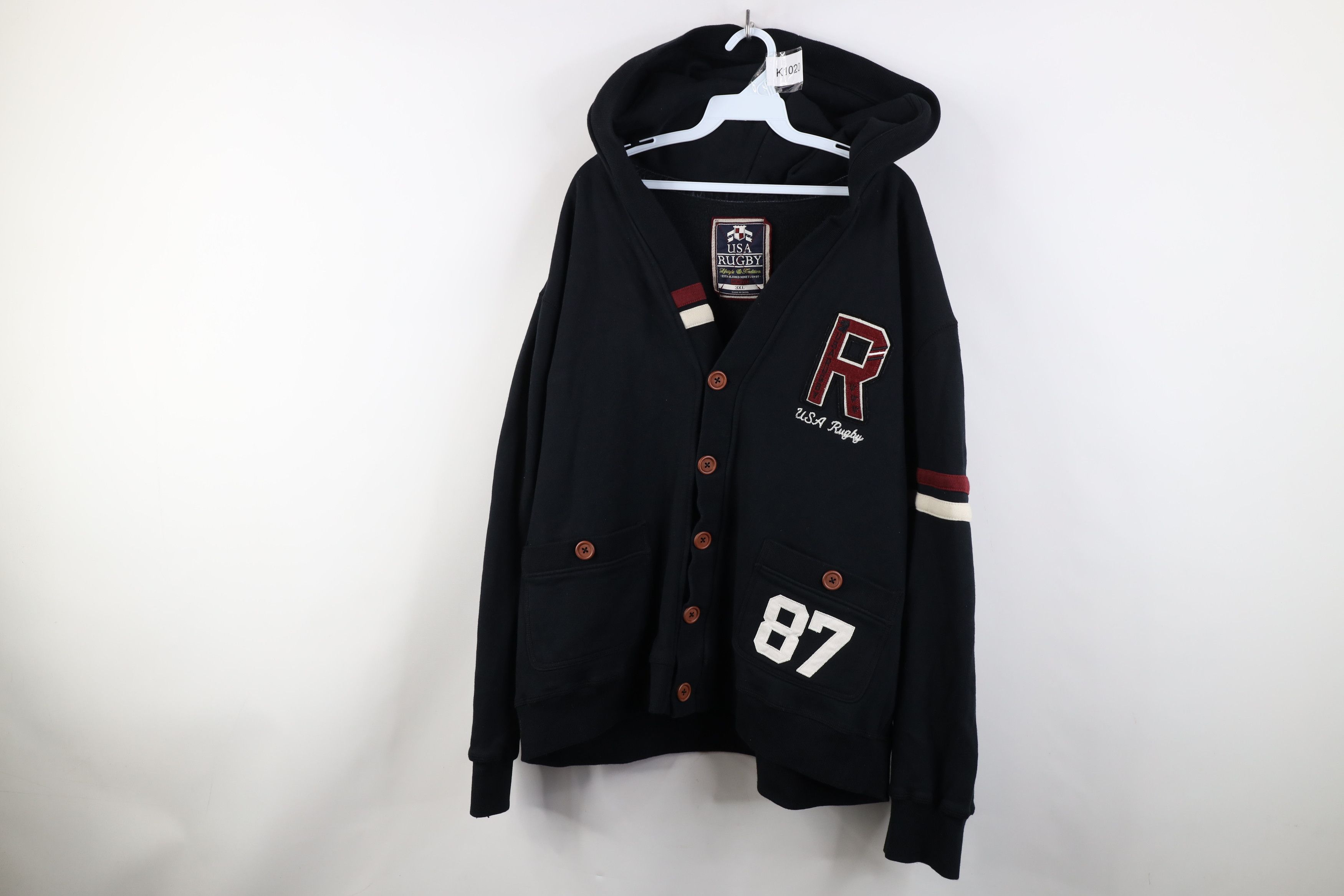 Vintage Y2K Dapper Heavyweight Hooded Rugby Cardigan Sweatshirt Size US XXL / EU 58 / 5 - 1 Thumbnail