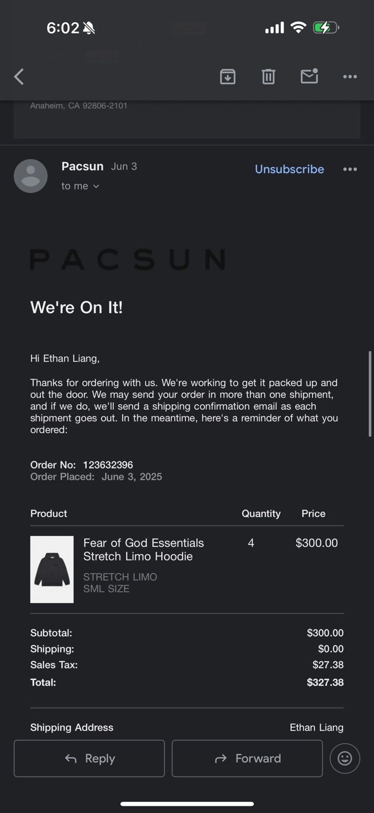 Essentials FOG - Essentials Fear Of God Stretch Limo Hoodie Sz (S) Size US S / EU 44-46 / 1 - 8 Thumbnail