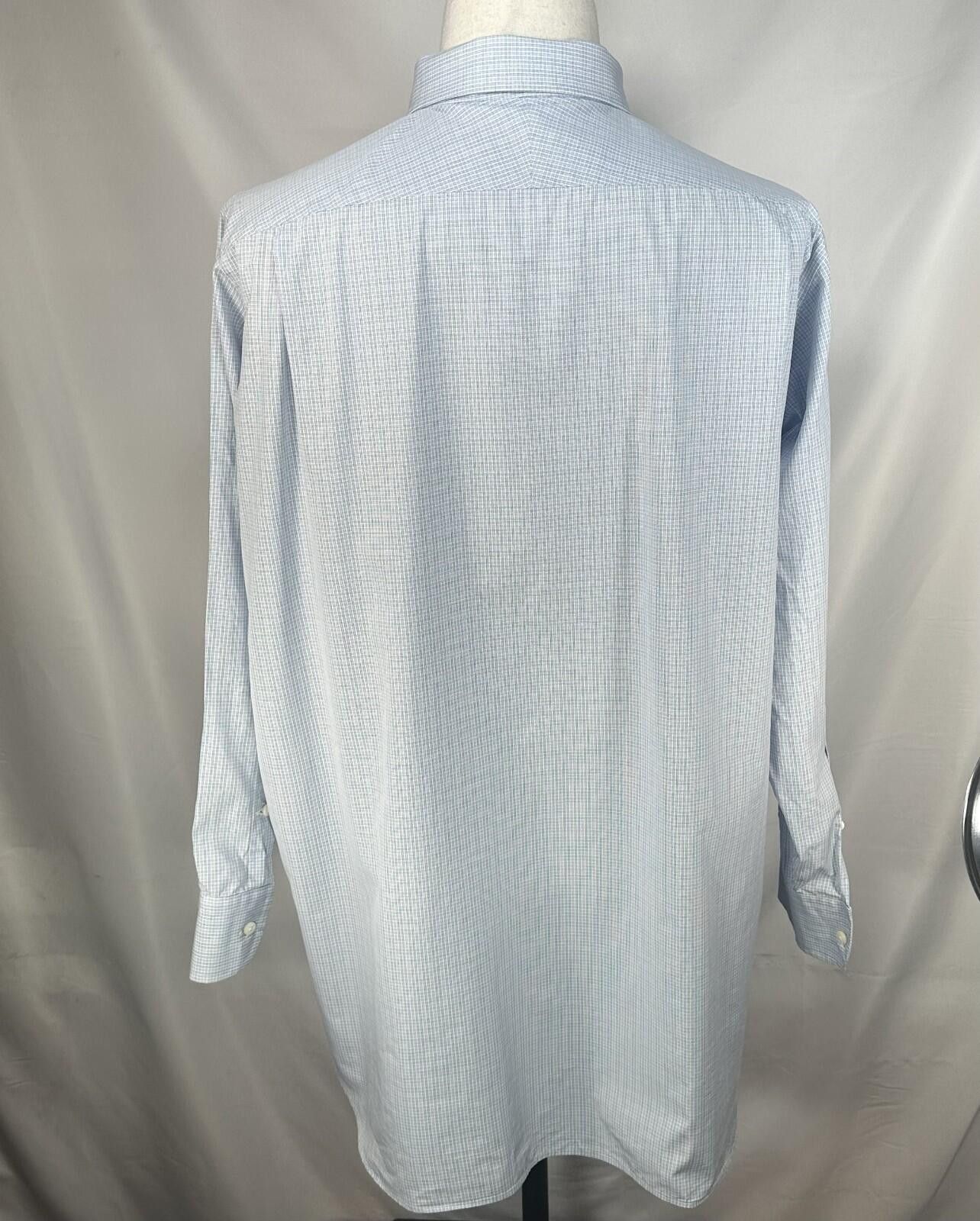GianMarco Venturi Ventura Checked Tailored L/S Oxford Button Up Blue Mens XL Size US XL / EU 56 / 4 - 2 Thumbnail