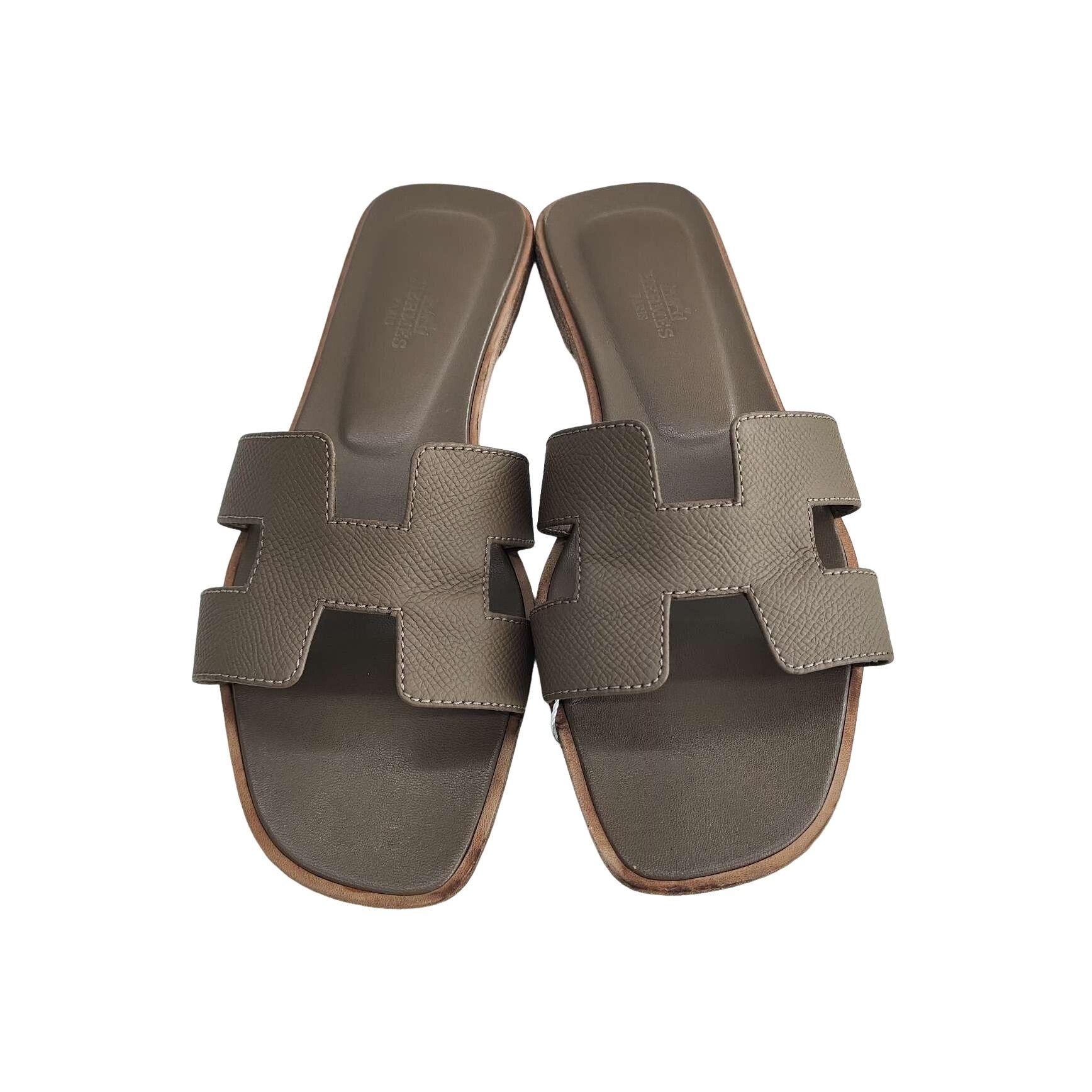 Hermes Hermes Etoupe Oran Sandals Size 38 Size US 8 / IT 38 - 1 Thumbnail