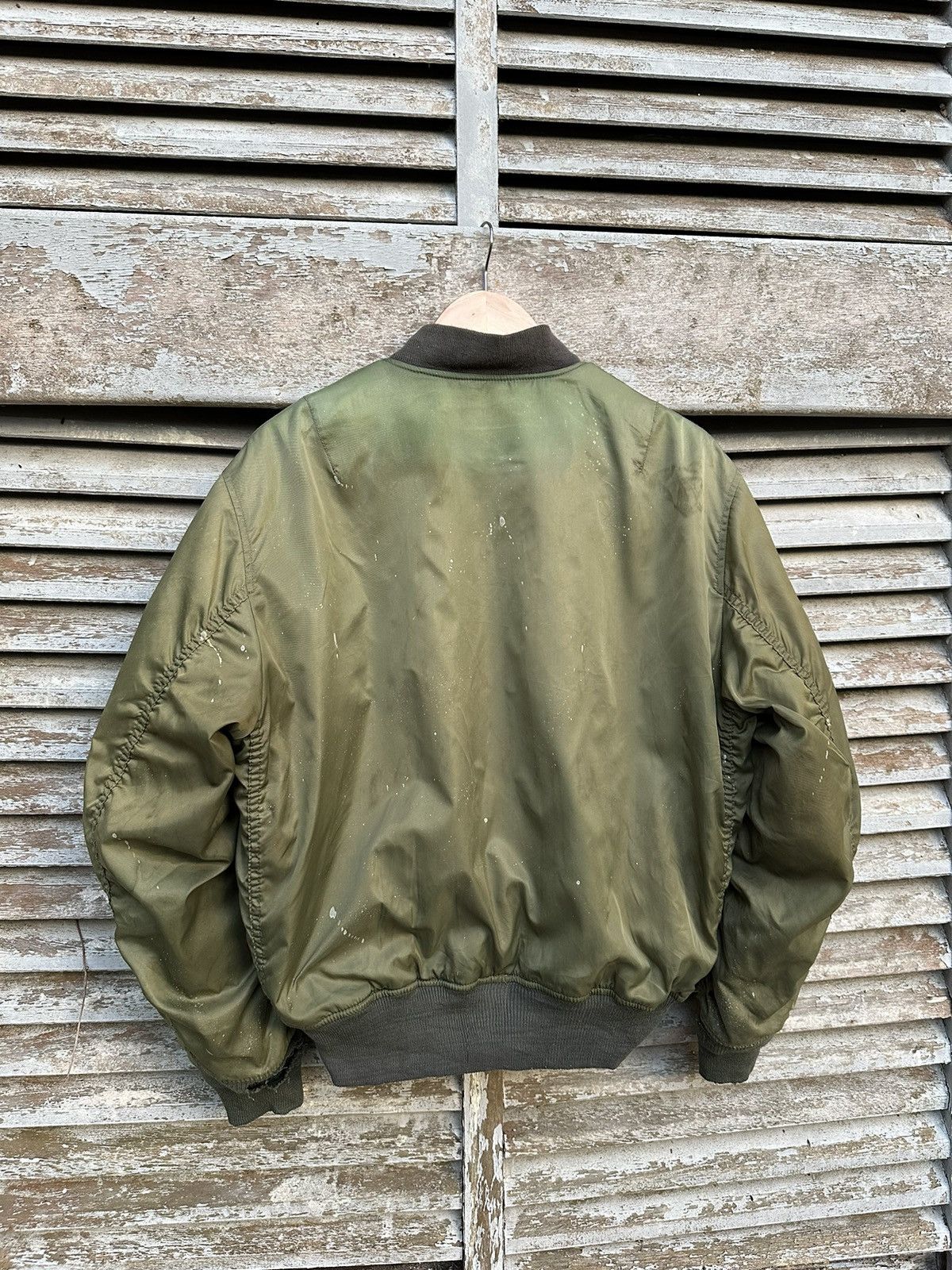Vintage 🪖Vintage MA-1 Paint Splatter Man Intermediate Bomber Jacket Size US M / EU 48-50 / 2 - 9 Thumbnail