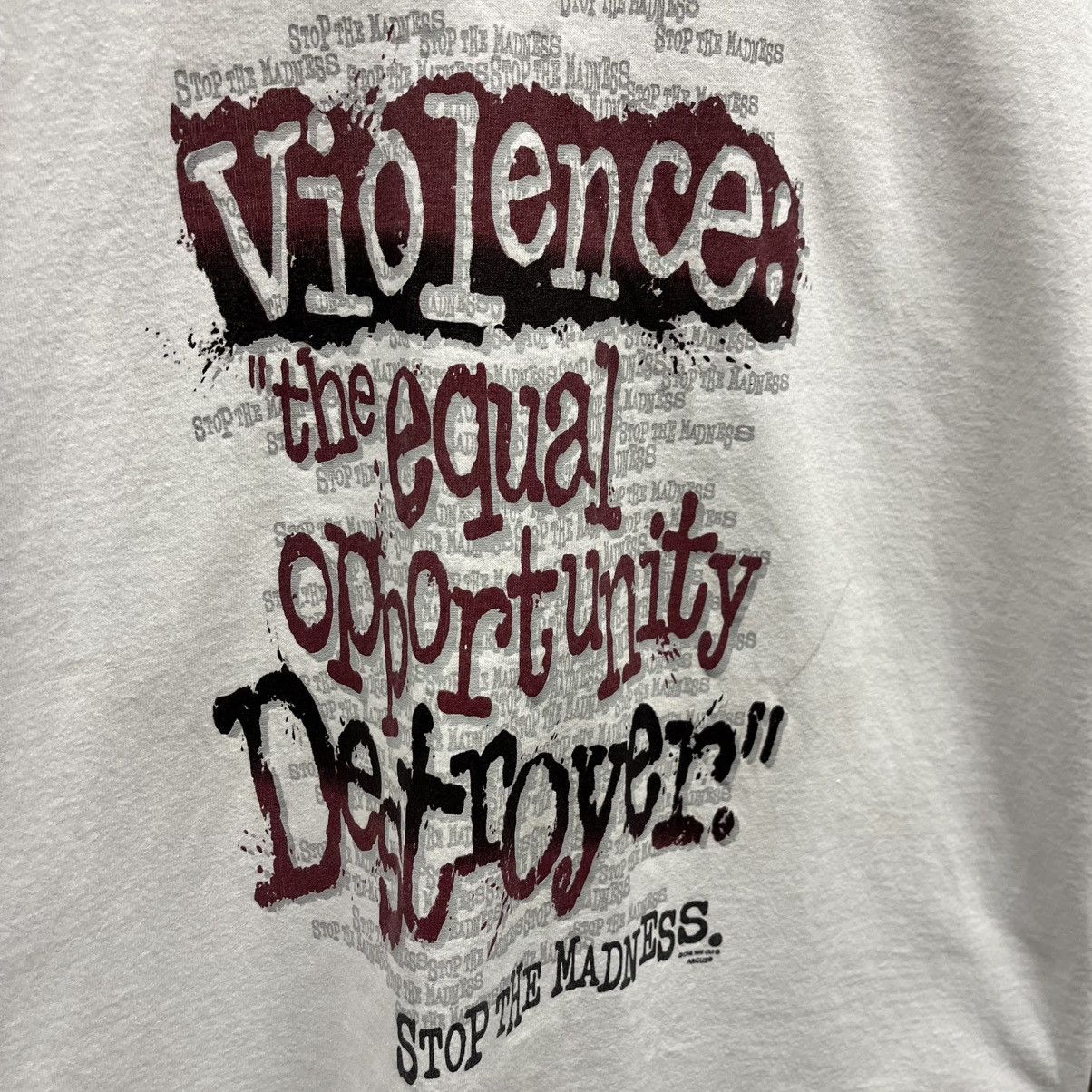 Vintage 90s Argus Violence Equal Opportunity Destroyer Social Tee Size US XXL / EU 58 / 5 - 2 Thumbnail