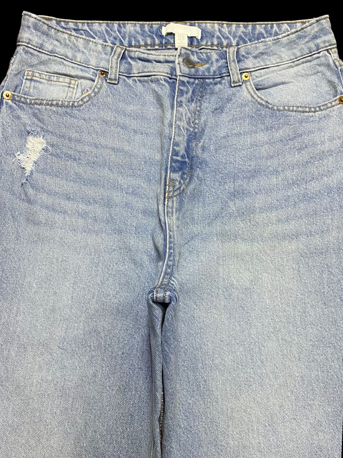 H&M Vintage Japanese Brand Faded Wash Distressed Baggy Jeans Size US 30 / EU 46 - 3 Thumbnail