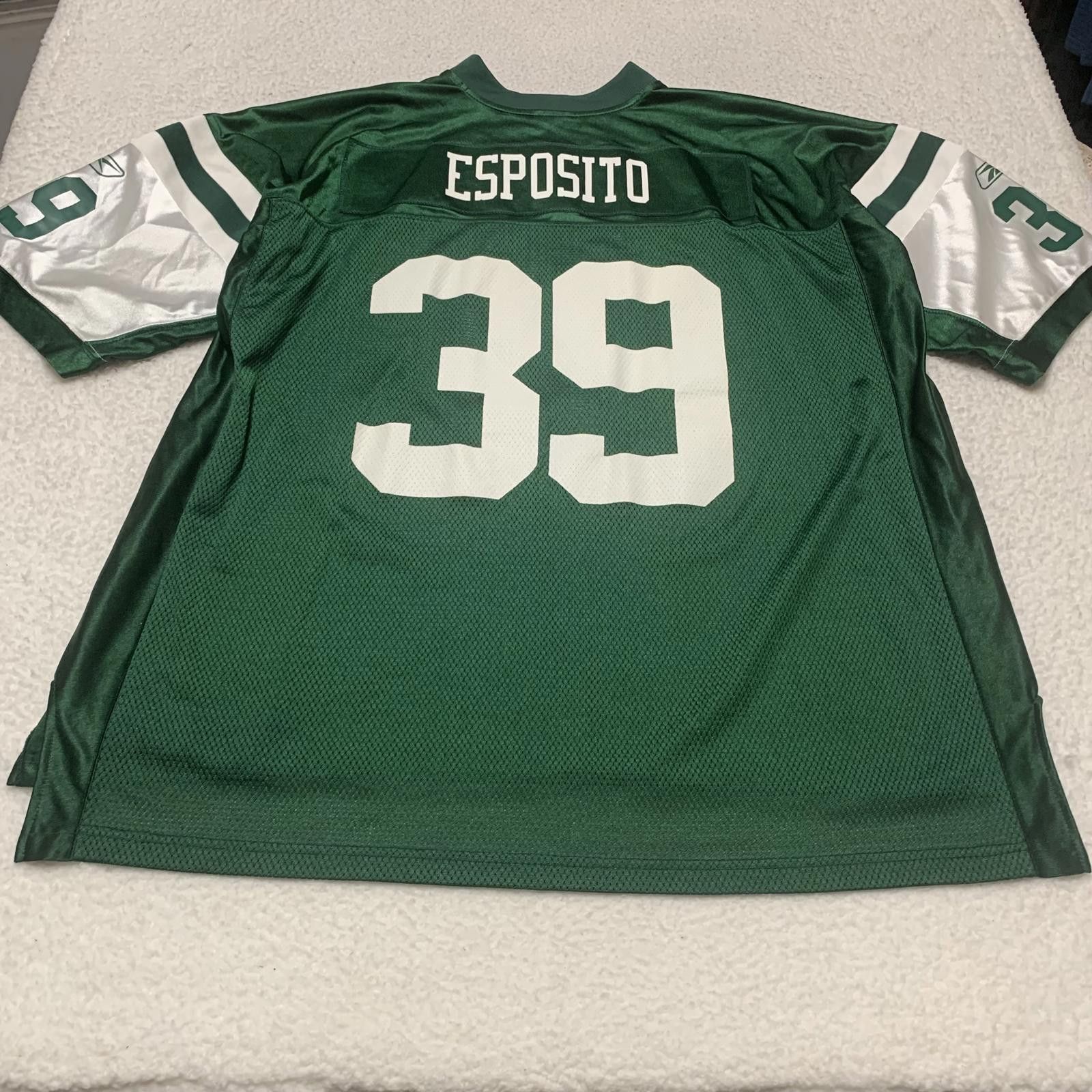 NFL VTG Reebok NY Jets Esposito Jersey #39 3XL Green Size US XXL / EU 58 / 5 - 3 Thumbnail