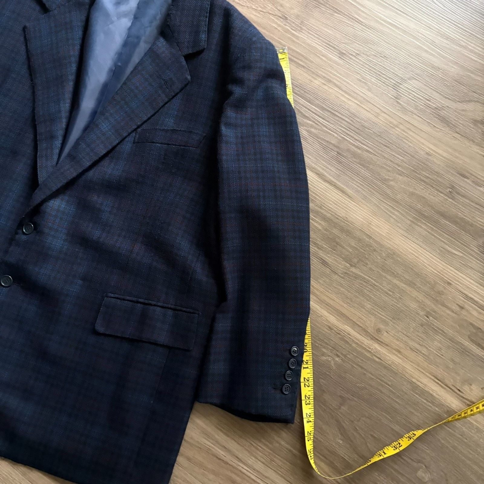SCABAL Scabal Super 130s Wool Blue Plaid Blazer Men's Size 52R Size 52R - 9 Thumbnail