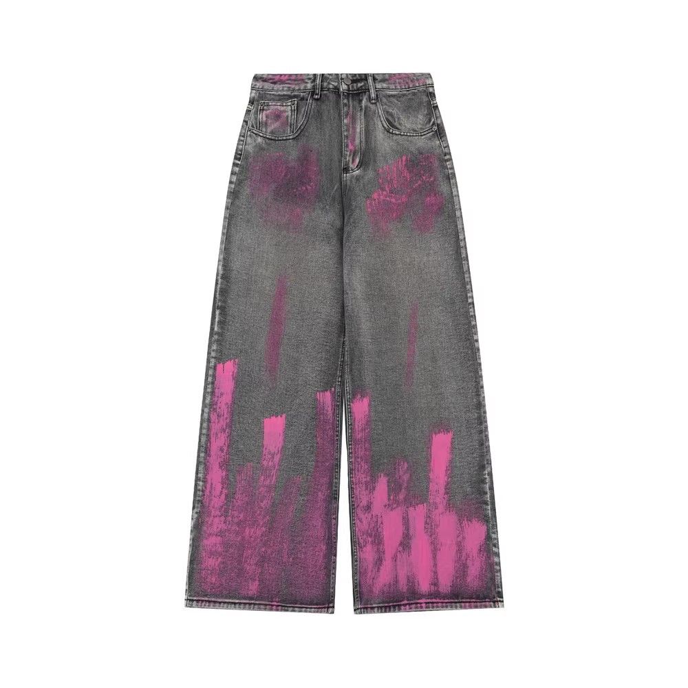 Japanese Brand × Jean High street trend washed distressed tie-dyed casual jeans Size US 32 / EU 48 - 1 Thumbnail