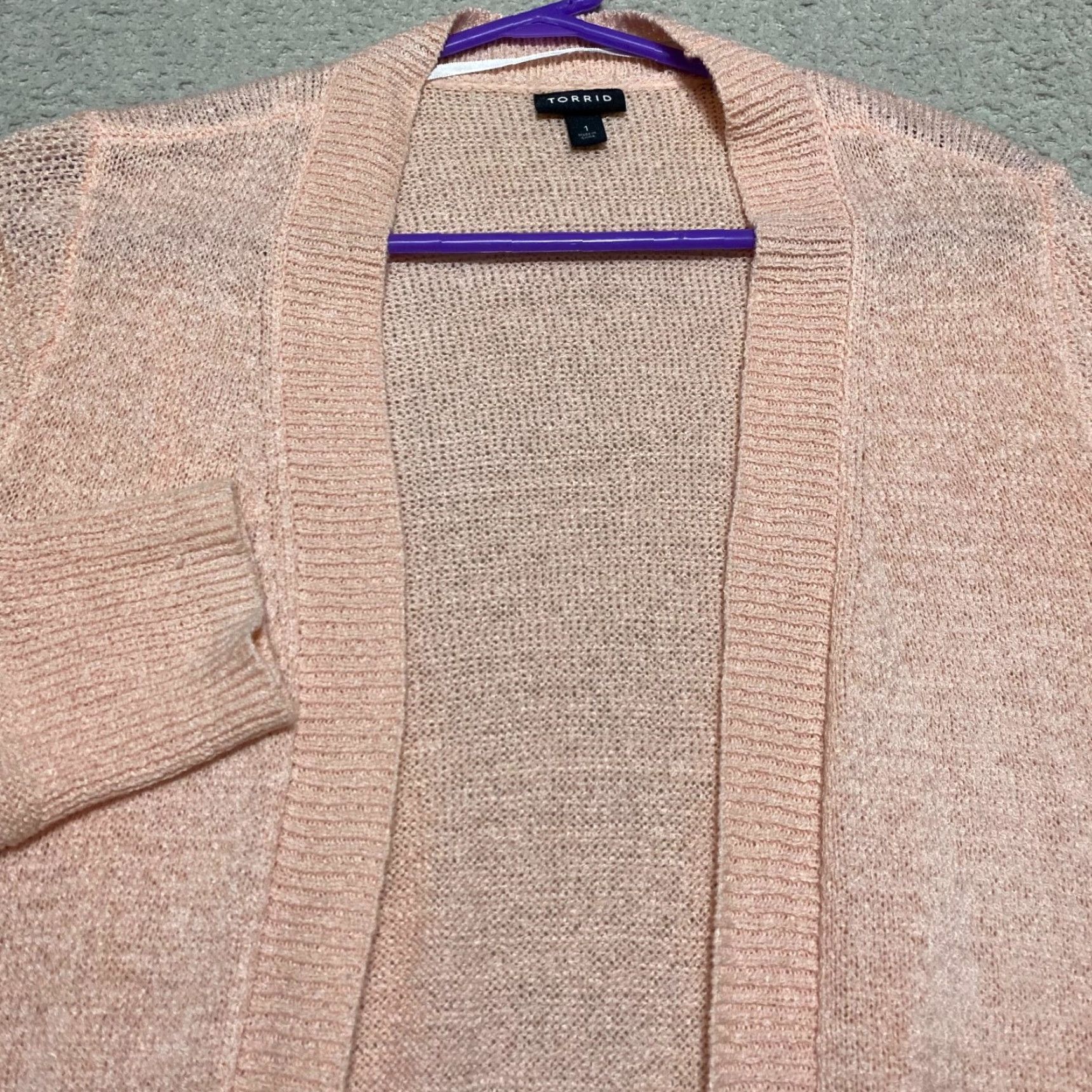 Torrid Torrid 1X Plus Sweater Cardigan Open Front Open Knit Orange Pocket Knit Lightweight Casual Womens 1X Torrid Cardigan Open Size XL / US 12-14 / IT 48-50 - 5 Thumbnail