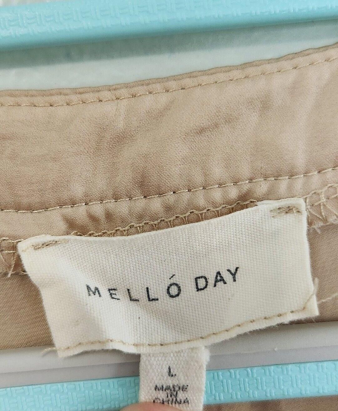 Designer Mello Day Top Large Long Sleeve Gold Boat Neck Blouse Shirt Size L / US 10 / IT 46 - 2 Thumbnail