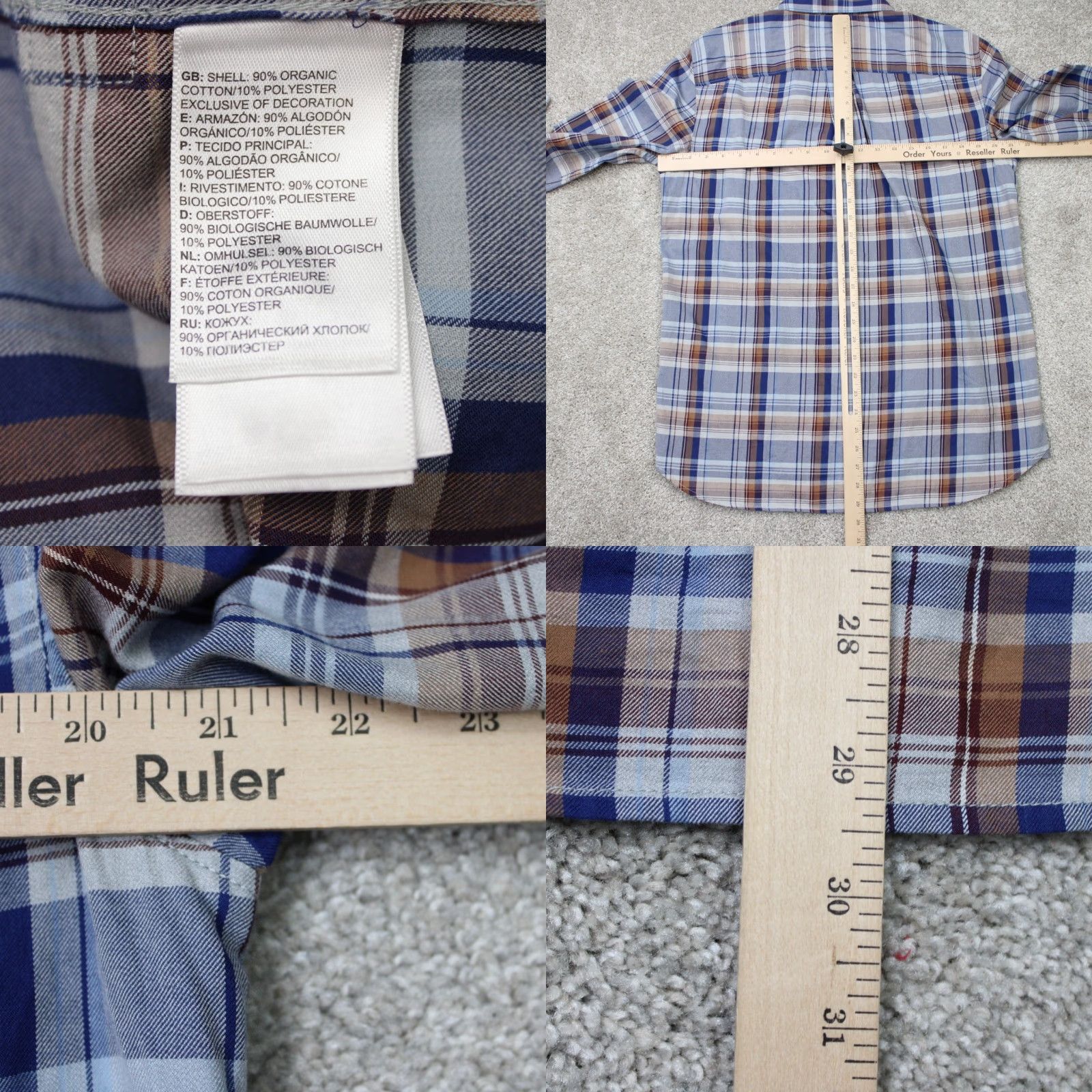 The North Face The North Face Shirt Mens Medium Brown/Blue Plaid Organic Cotton Long Sleeve Size US M / EU 48-50 / 2 - 8 Thumbnail