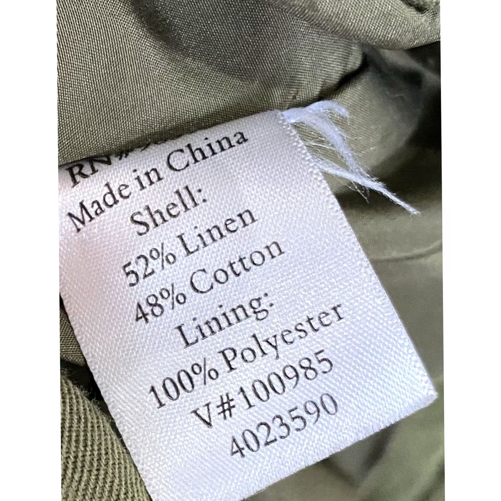 Coldwater Creek Coldwater Creek Jacket Army Green Linen Blend Button Front Petite 12P Pockets Women's Short Jacket Size XL / US 12-14 / IT 48-50 - 7 Thumbnail