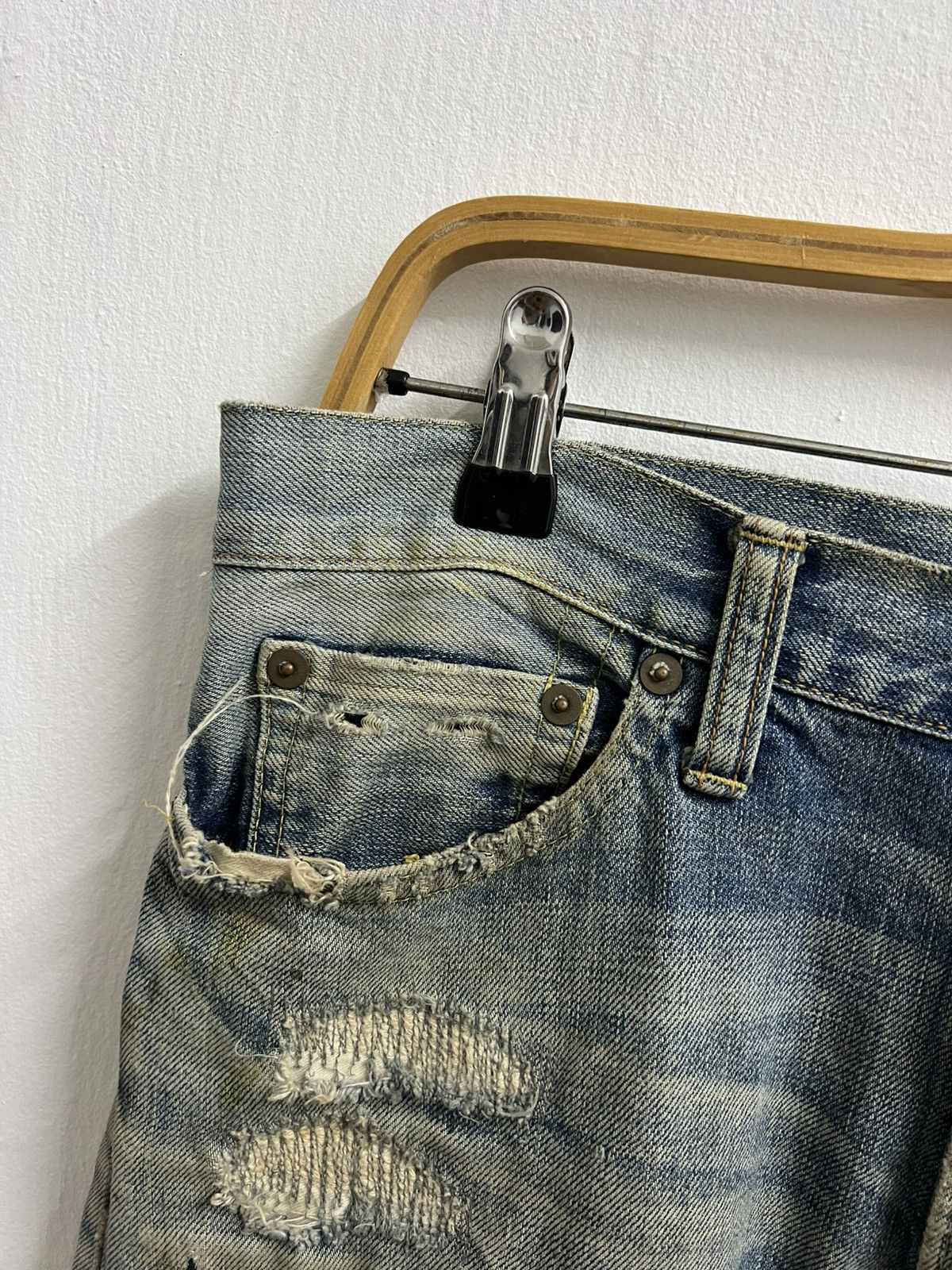 Maison MIHARA YASUHIRO Mihara Yasuhiro Damaged Repair Denim Pants Size US 32 / EU 48 - 9 Thumbnail