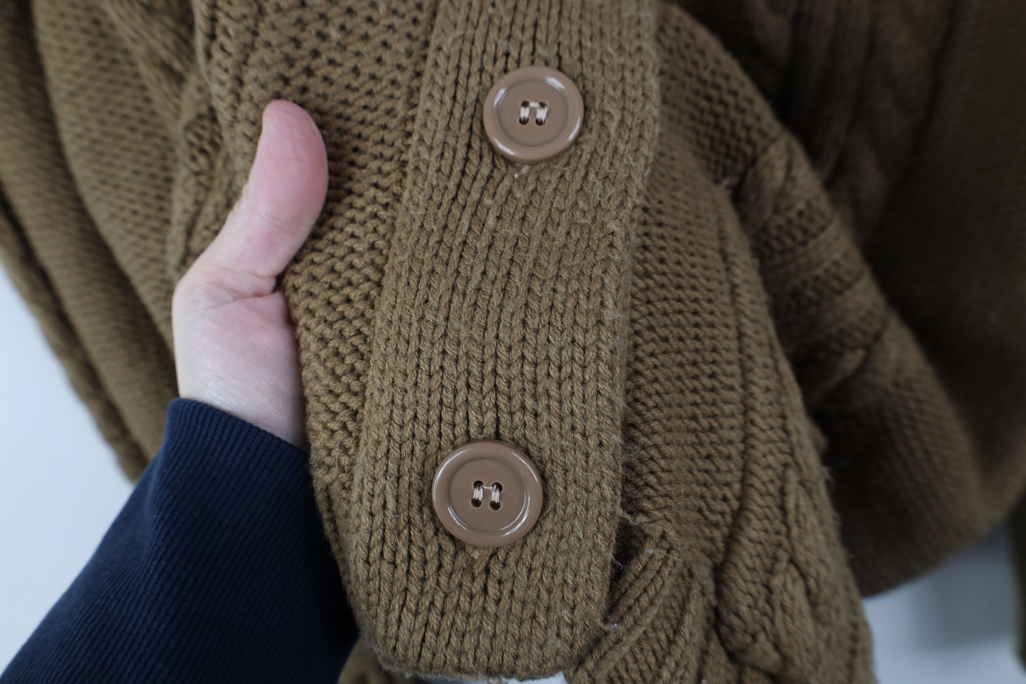 Vintage Vintage 70s Streetwear Fisherman Shawl Cardigan Sweater Size M / US 6-8 / IT 42-44 - 5 Thumbnail