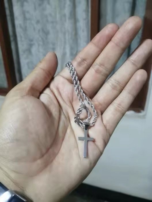Japanese Brand × Jewelry Stainless Steel Cross Pendant Necklace Size ONE SIZE - 1 Thumbnail
