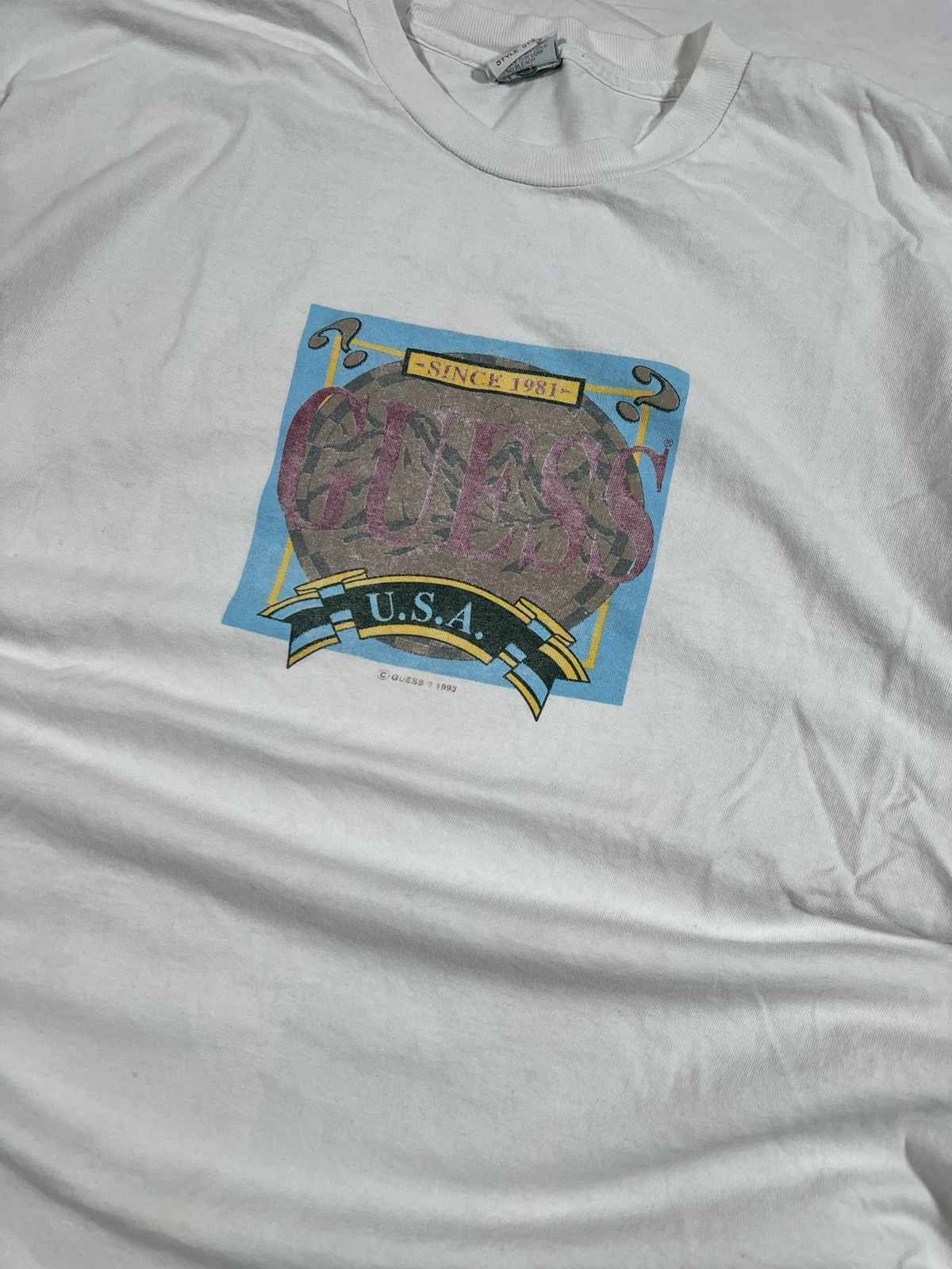 Guess Vintage 90s Guess Jeans Asap Rocky Style Single Stitch Tee Size US M / EU 48-50 / 2 - 2 Thumbnail