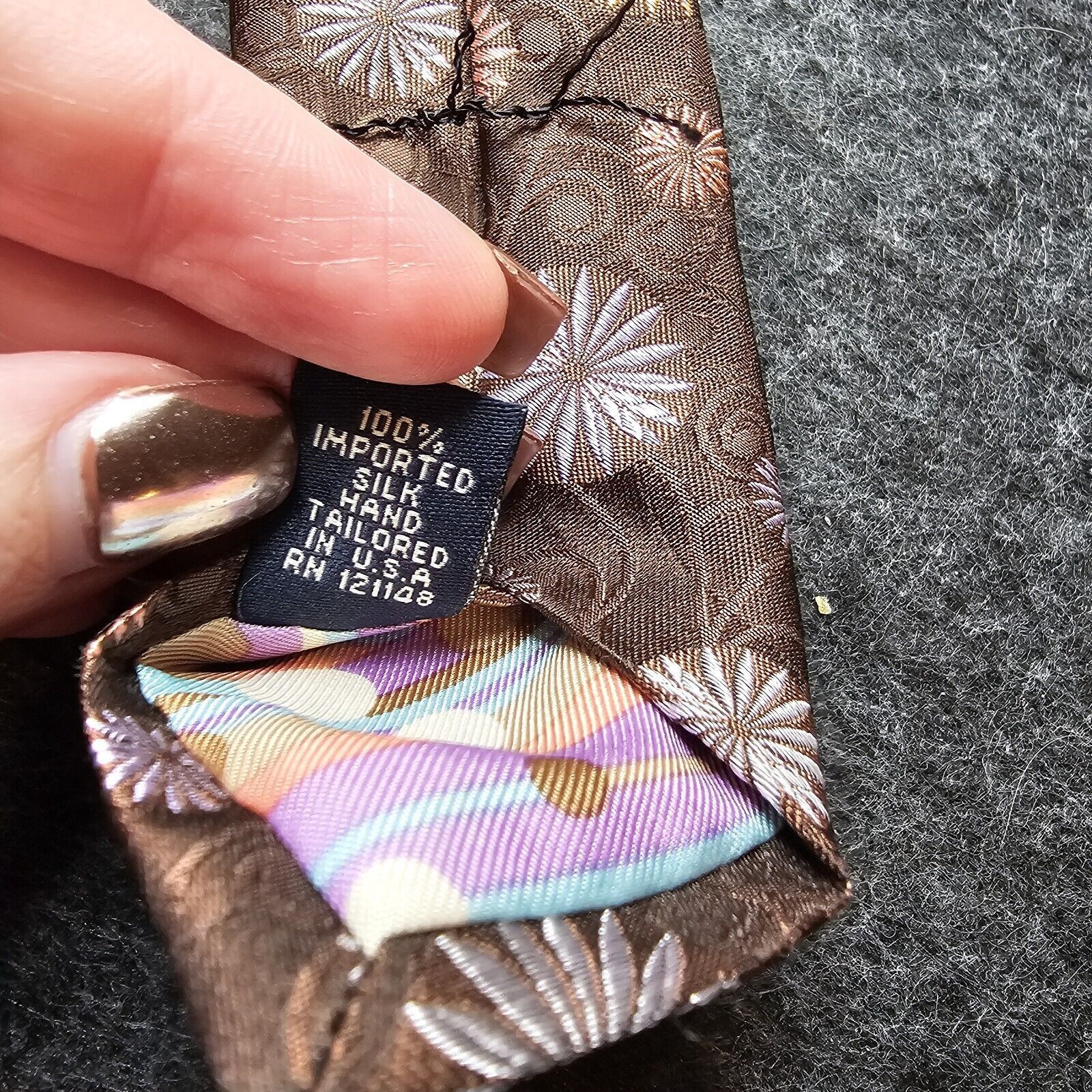 Ted Baker Ted Baker Tie Italian Silk Brown Floral Designer Luxury Size ONE SIZE - 8 Thumbnail