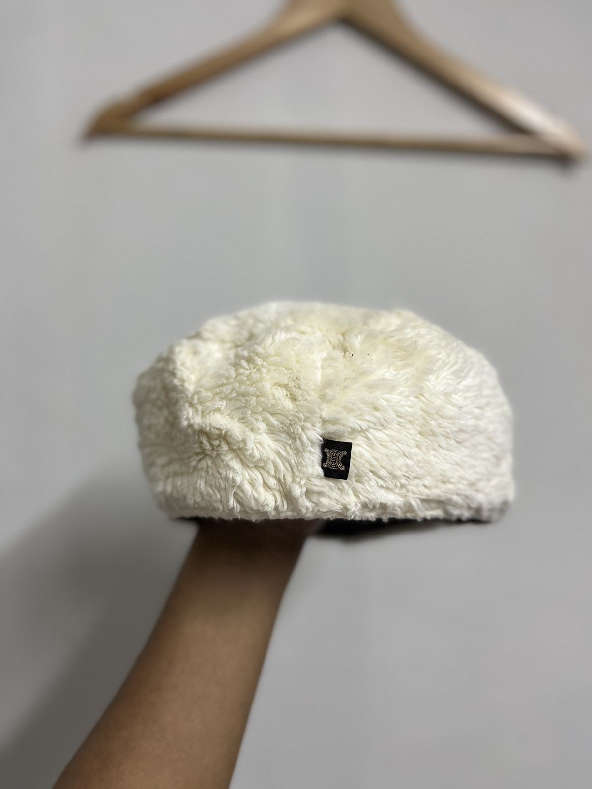 Celine White-cream Celine fluffy Hats Size ONE SIZE - 1 Thumbnail