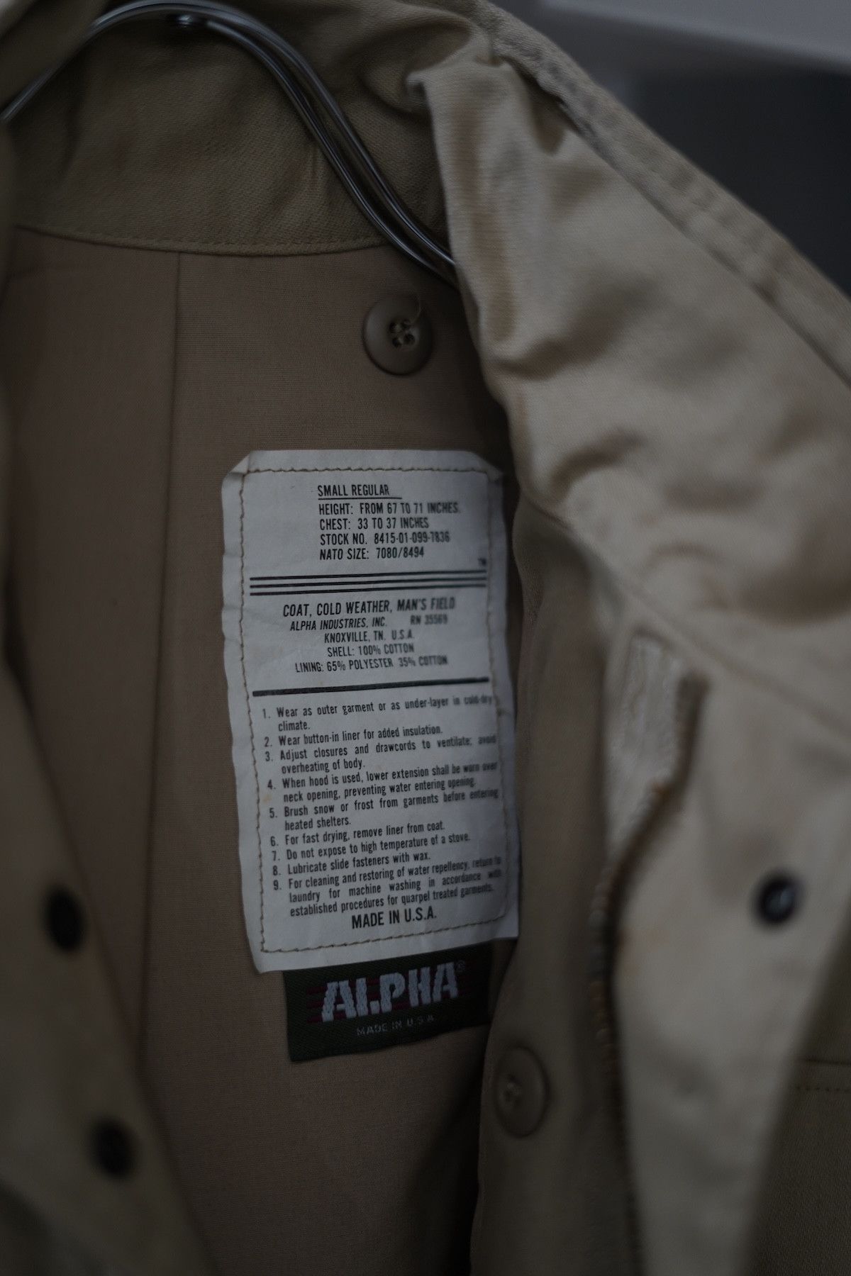 Alpha Industries ALPHA 80s - 90s M-65 Field Jacket Made in USA Size US S / EU 44-46 / 1 - 4 Thumbnail