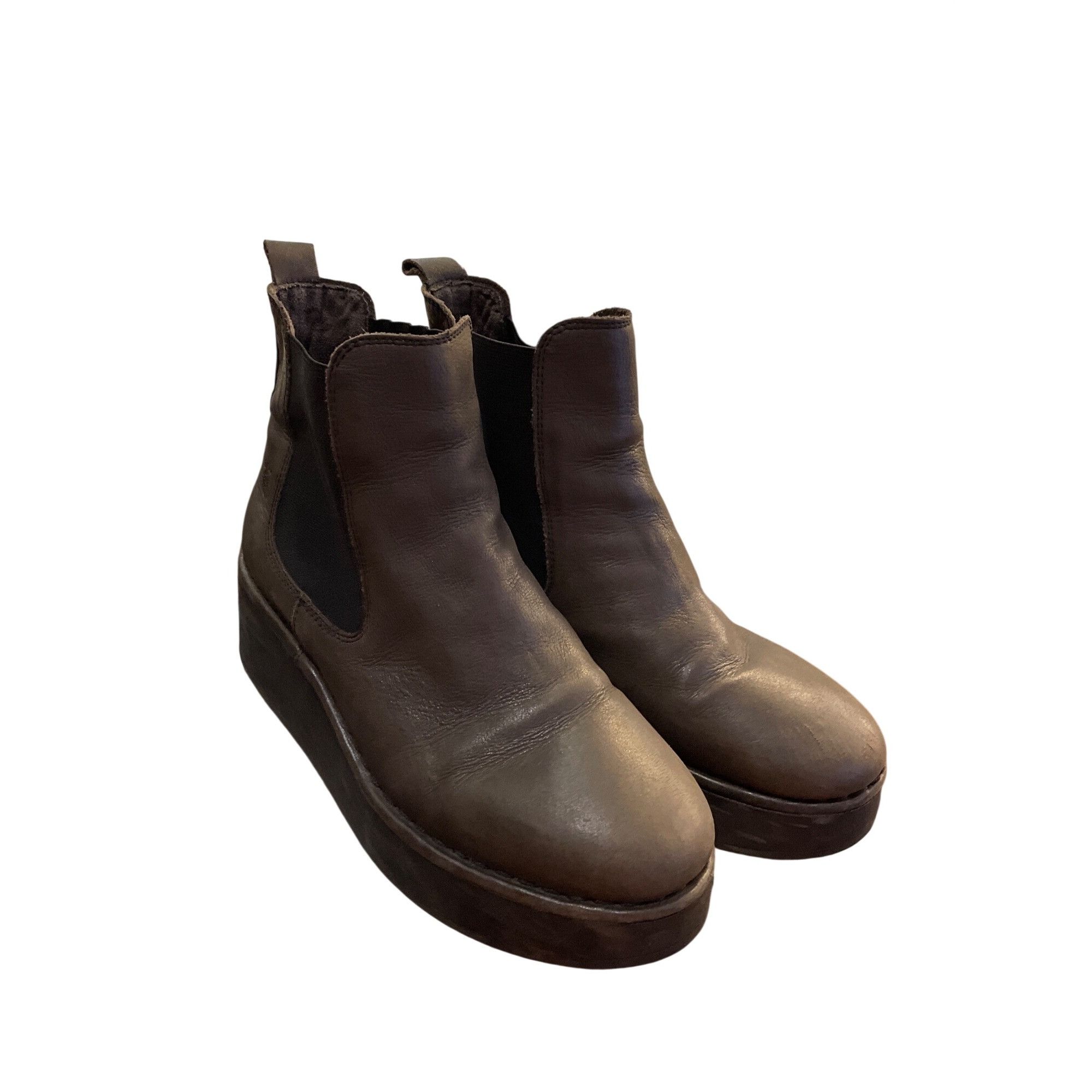 Fly London Fly London wms brown leather ankle chelsea platform ankle bo Size US 11.5 / IT 41.5 - 18 Thumbnail