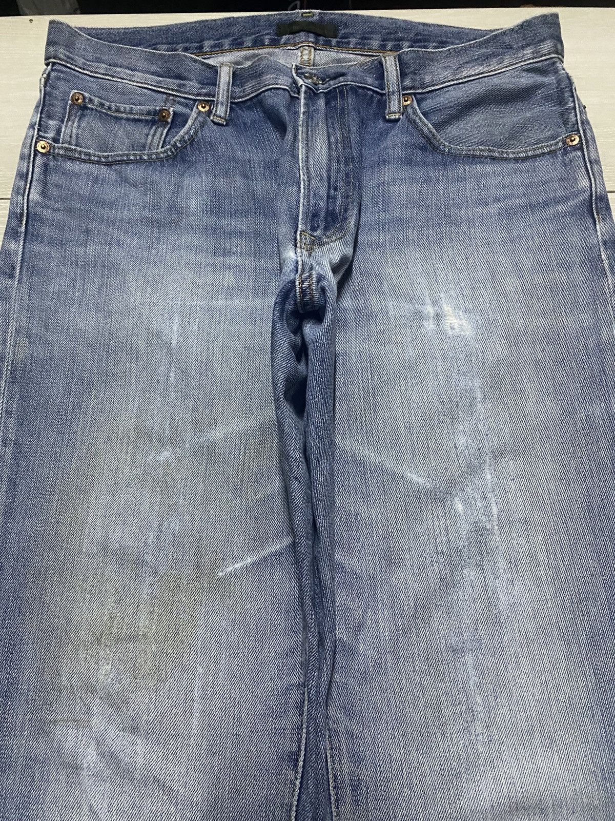 Helmut Lang Vintage Japanese Brand Uniqlo Faded Wash Distressed Jeans Size US 34 / EU 50 - 3 Thumbnail