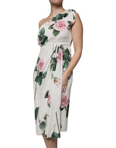 Dolce & Gabbana o1y0825 One-Shoulder Midi Dress in Multicolor Size XS / US 0-2 / IT 36-38 - 5 Thumbnail