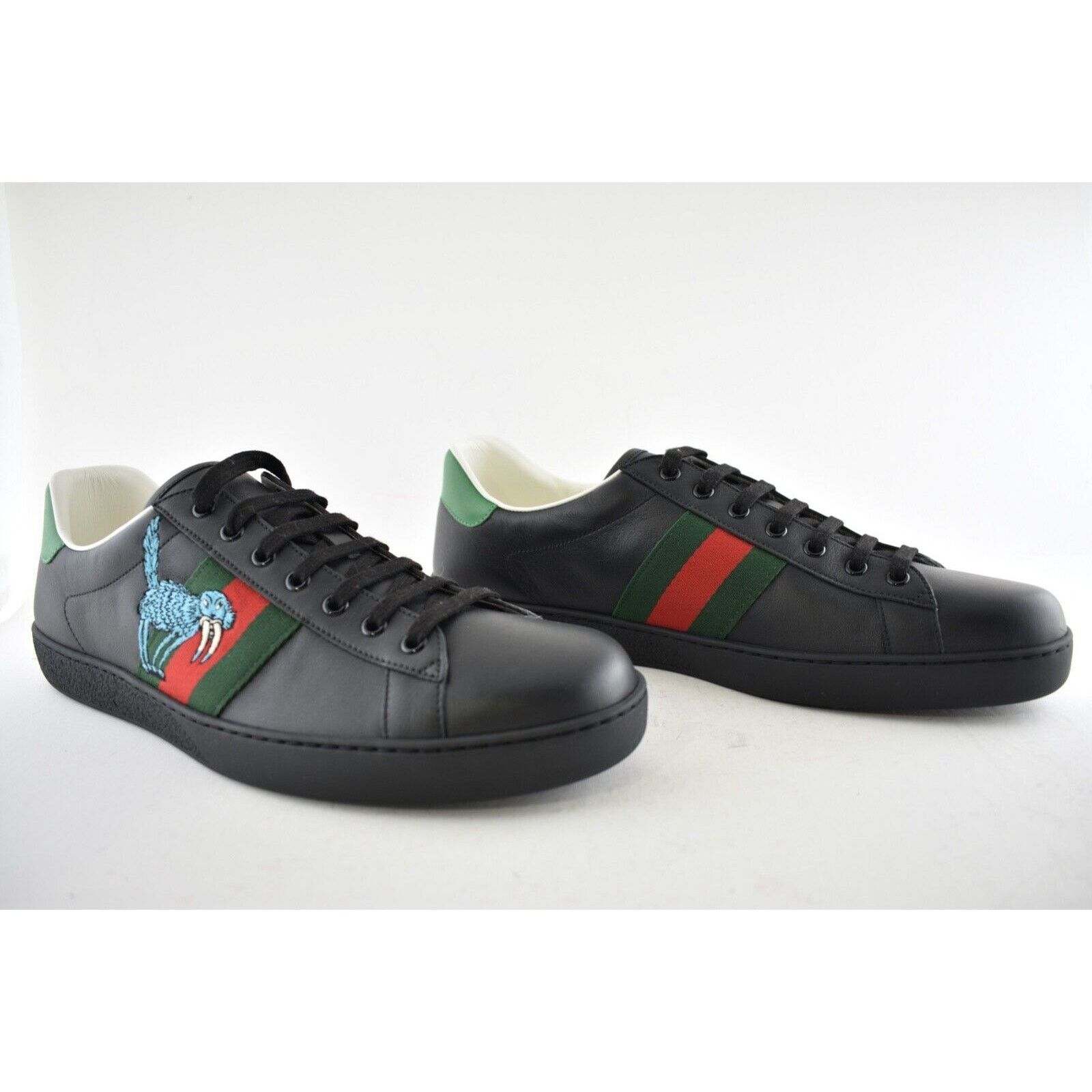 Gucci Gucci Mens Freya Hartas Ace Black Leather Flat Low Size US 13 / EU 46 - 2 Thumbnail