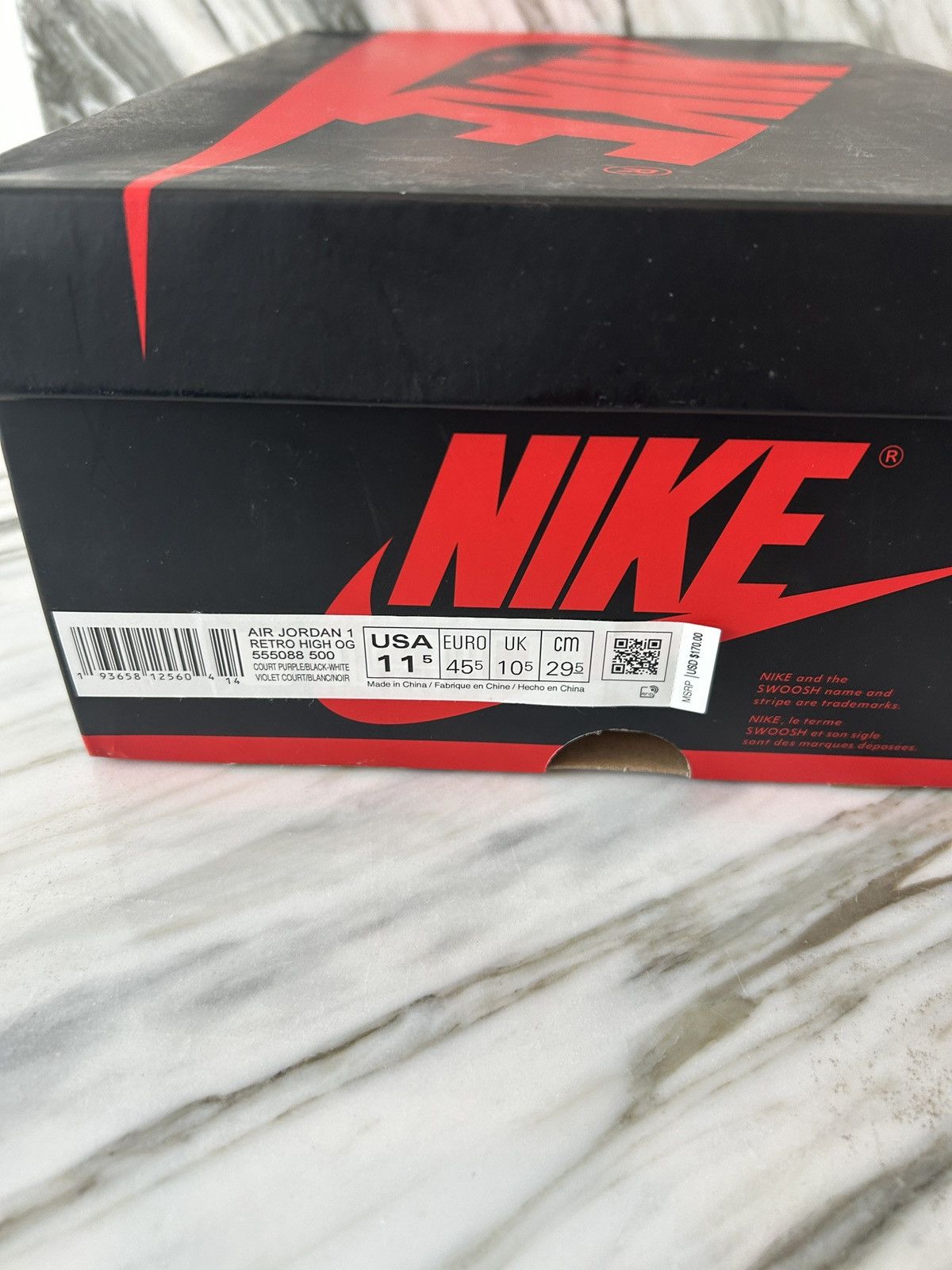 Jordan Brand × Nike Jordan 1 Retro High Court Purple 2.0 White - Size 11.5 Size US 11.5 / EU 44-45 - 8 Thumbnail