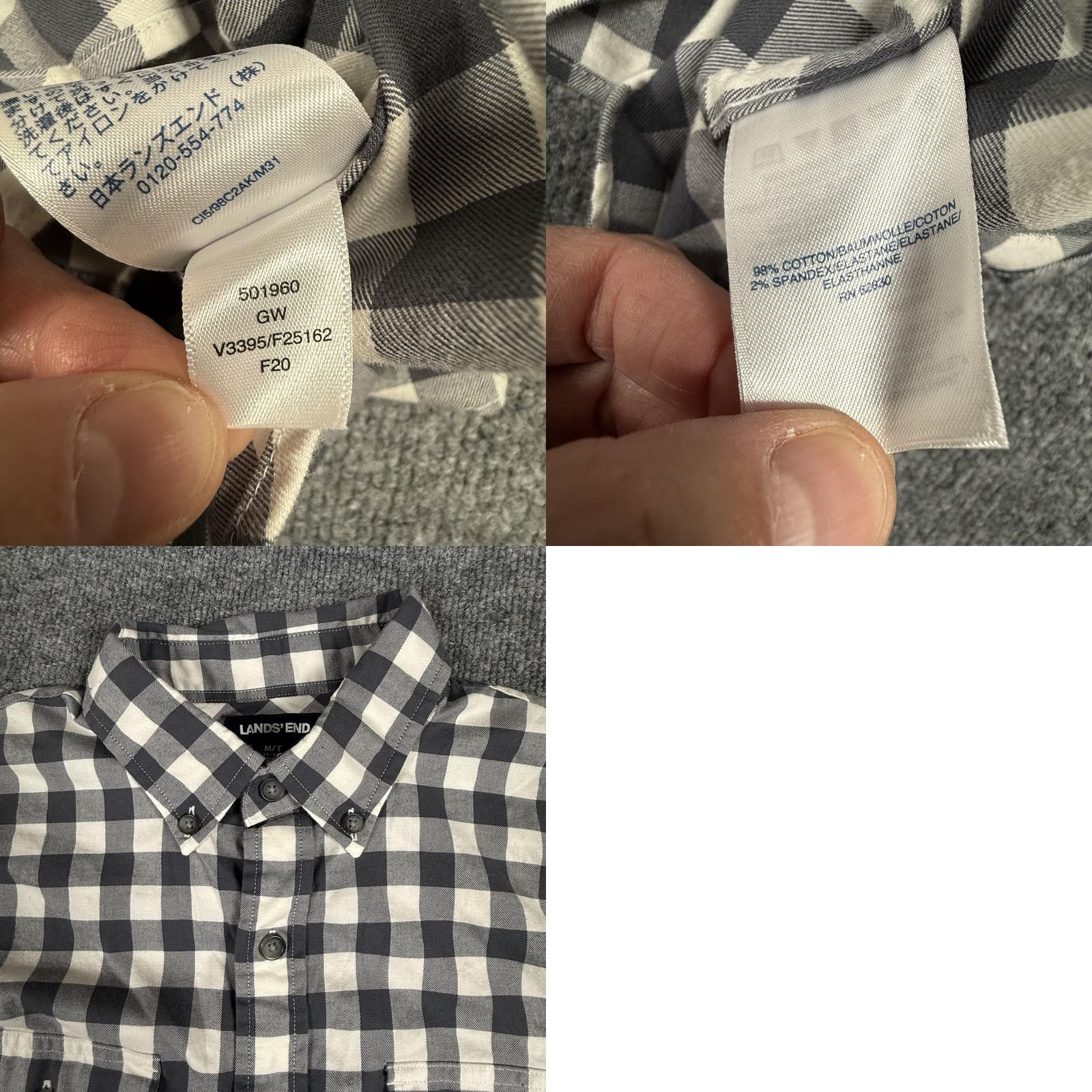 Lands' End Lands' End Shirt Mens MT Buffalo Plaid Button-Down Long Sleeve Casual Comfort Cotton Spandex Button-Up Mens Size US M / EU 48-50 / 2 - 9 Thumbnail