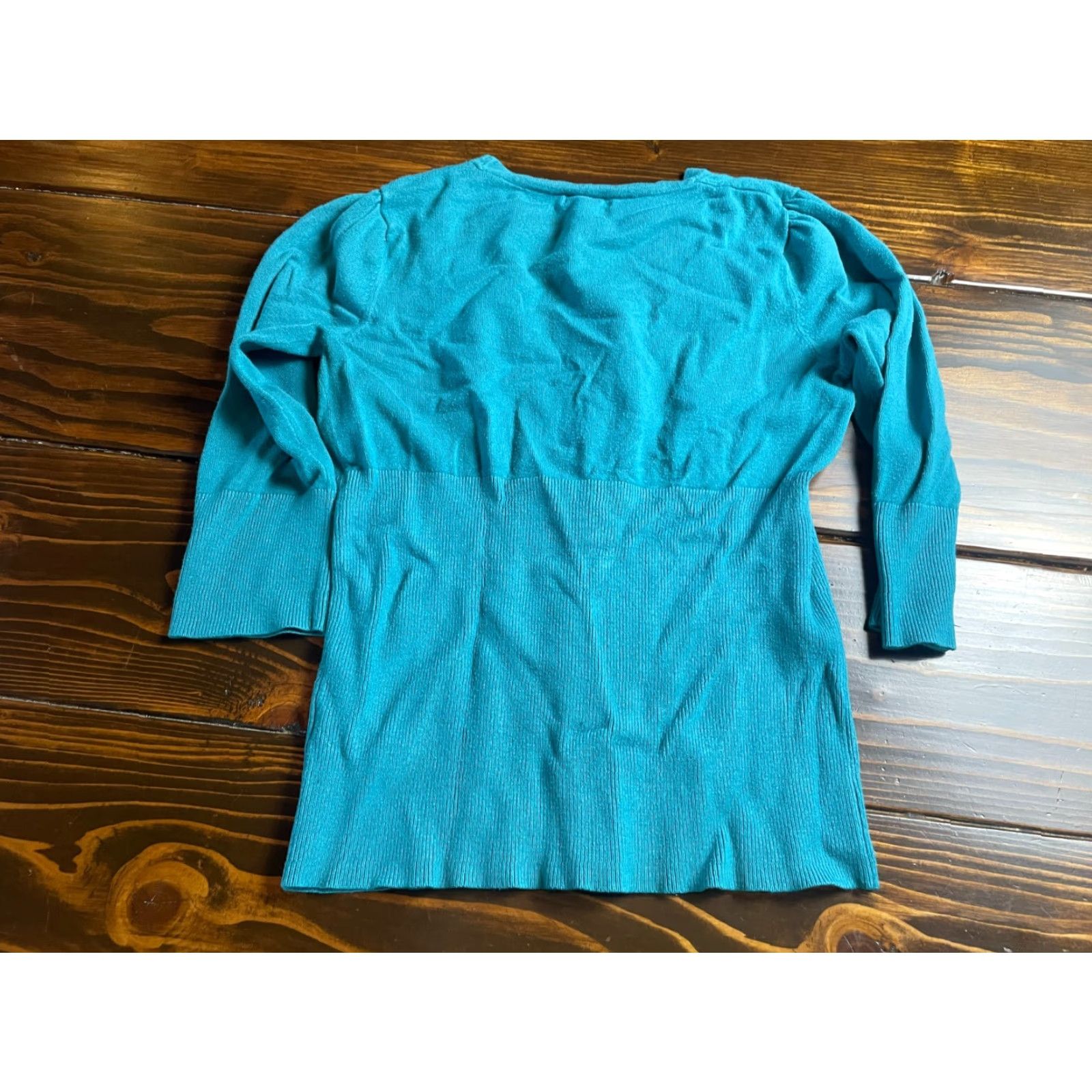 Apt. 9 Apt. 9 Cardigan Sweater, Women's Size M, Blue, 3/4 Sleeve, V-Neck, Regular Fit, Casual, Fall Winter Spring, Women Size M / US 6-8 / IT 42-44 - 2 Thumbnail