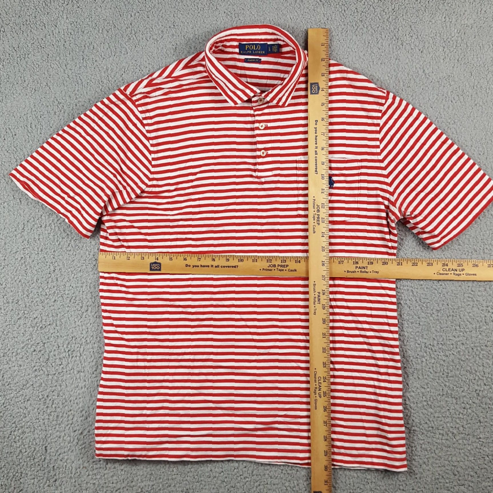 Polo Ralph Lauren Vintage Polo Ralph Lauren Men's Polo Shirt L Red Striped Pony Logo Preppy 90s Surf Grunge Size US L / EU 52-54 / 3 - 7 Thumbnail