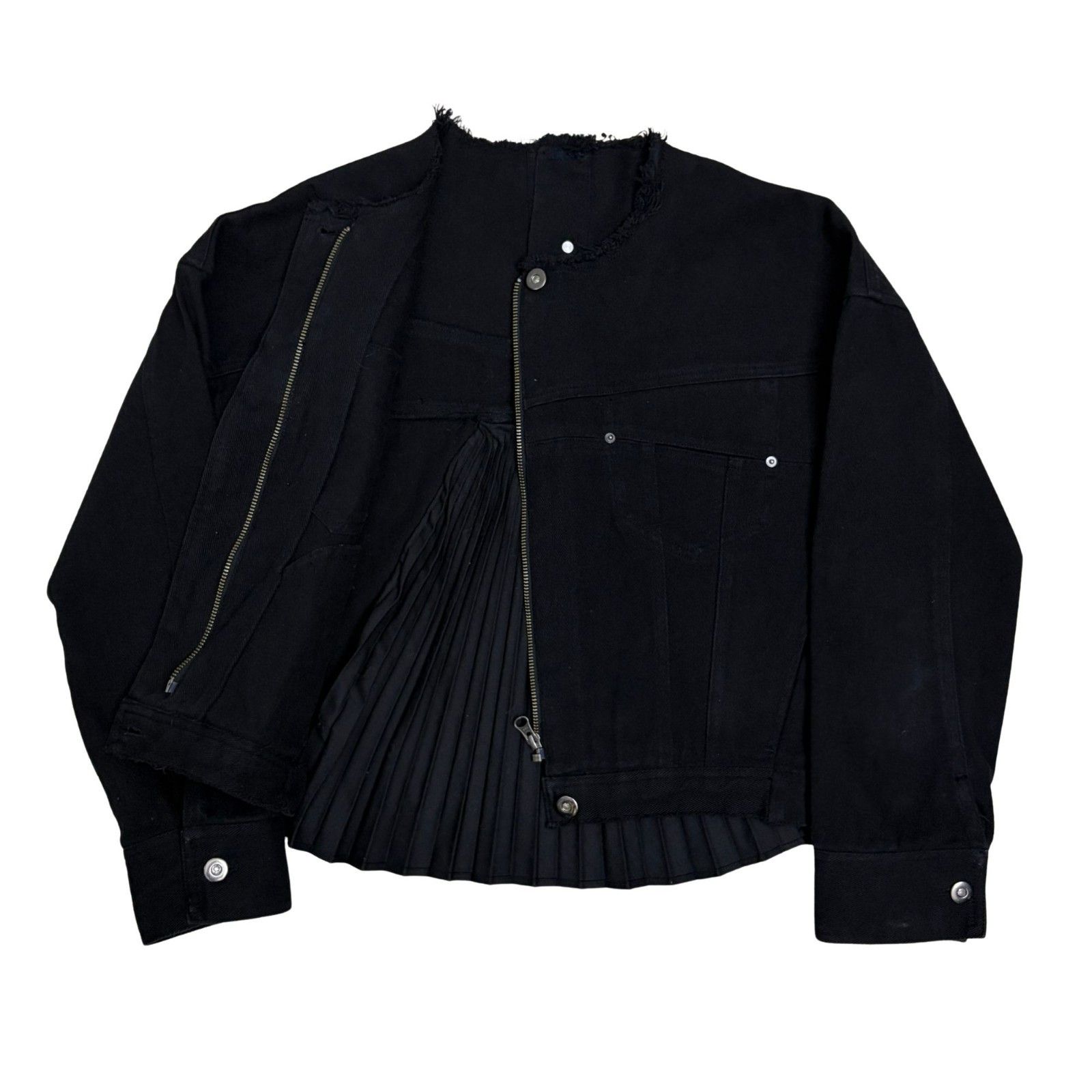 Other Aula Aila Black Denim Jean Jacket Streetwear Bomber Coat 0 Size XS / US 0-2 / IT 36-38 - 2 Thumbnail