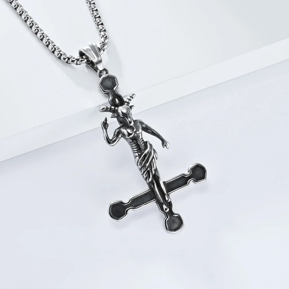 Jewelry Baphomet Goat Satanic Satan Demon Devil Statement Necklace Size ONE SIZE - 1 Thumbnail