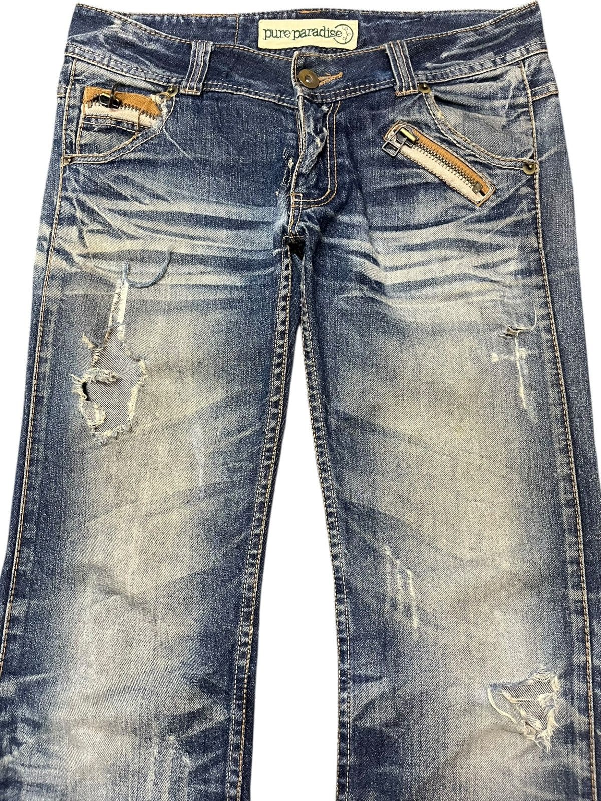 Beauty Beast × Japanese Brand Vintage Pure Paradise Flare Grunge Punk Distressed Denim Size US 33 - 2 Thumbnail