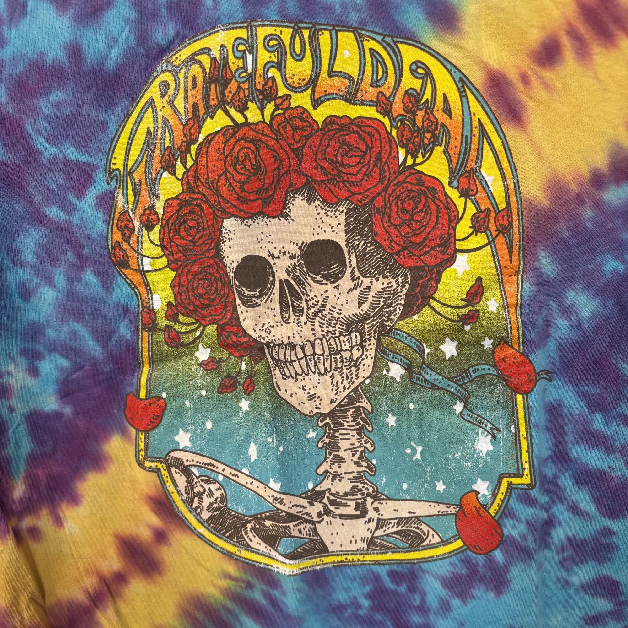 Grateful Dead Grateful Dead - Blue Purple Yellow Tie Dye Skeleton T- Shirt Size S / US 4 / IT 40 - 2 Thumbnail