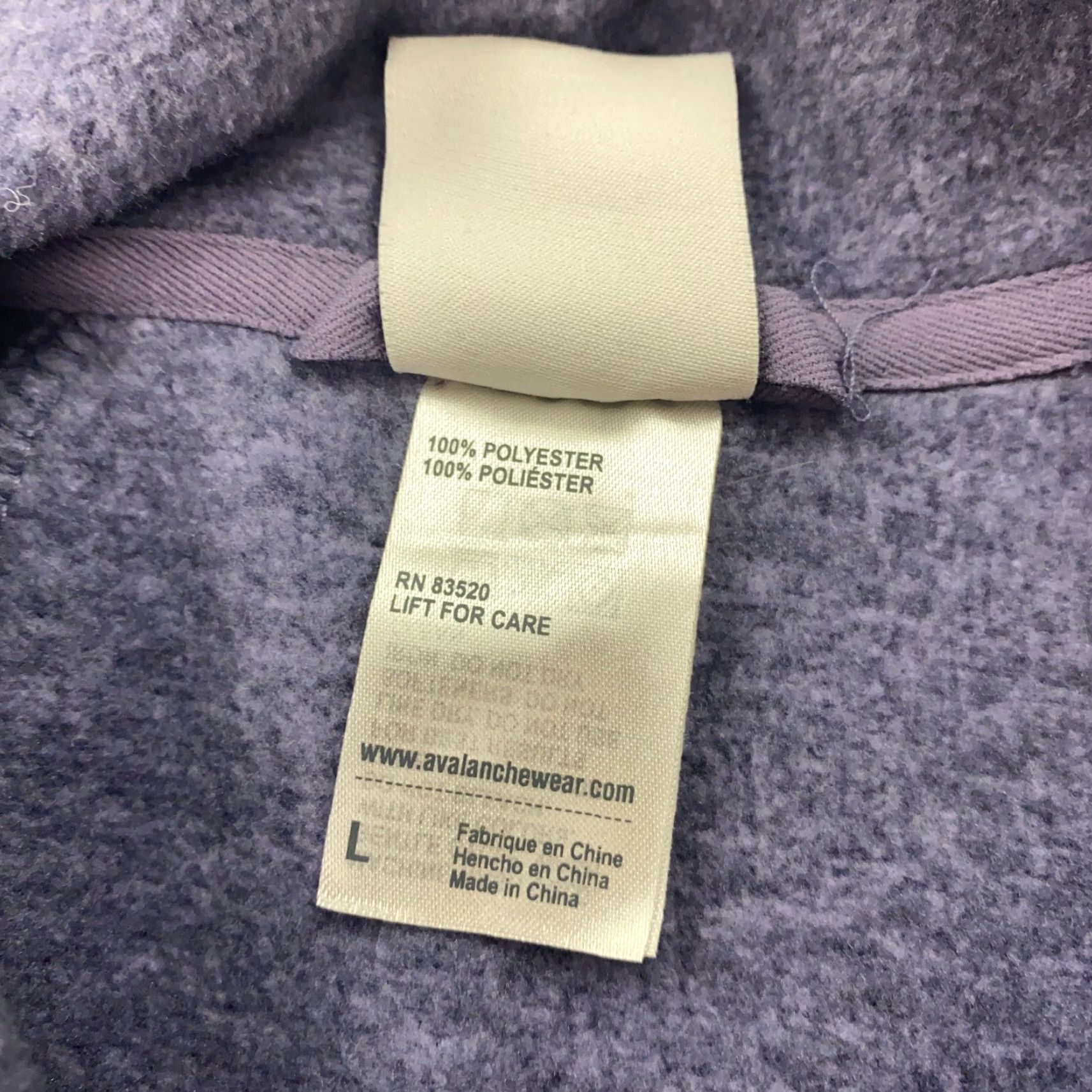 Avalanche Avalanche Jacket Womens L Purple Fleece Full Zip Pocket Thumb Holes Size L / US 10 / IT 46 - 6 Thumbnail
