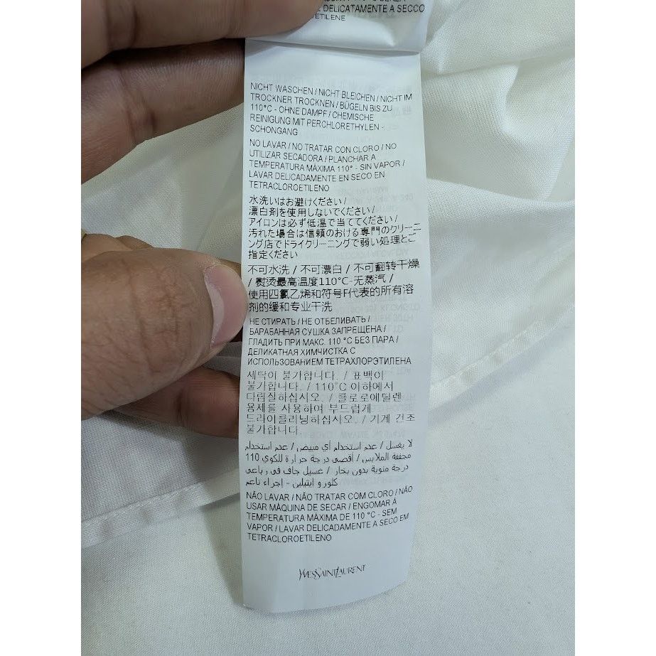 Saint Laurent Paris o1rshd1 Button Shirt in White Size US M / EU 48-50 / 2 - 17 Thumbnail