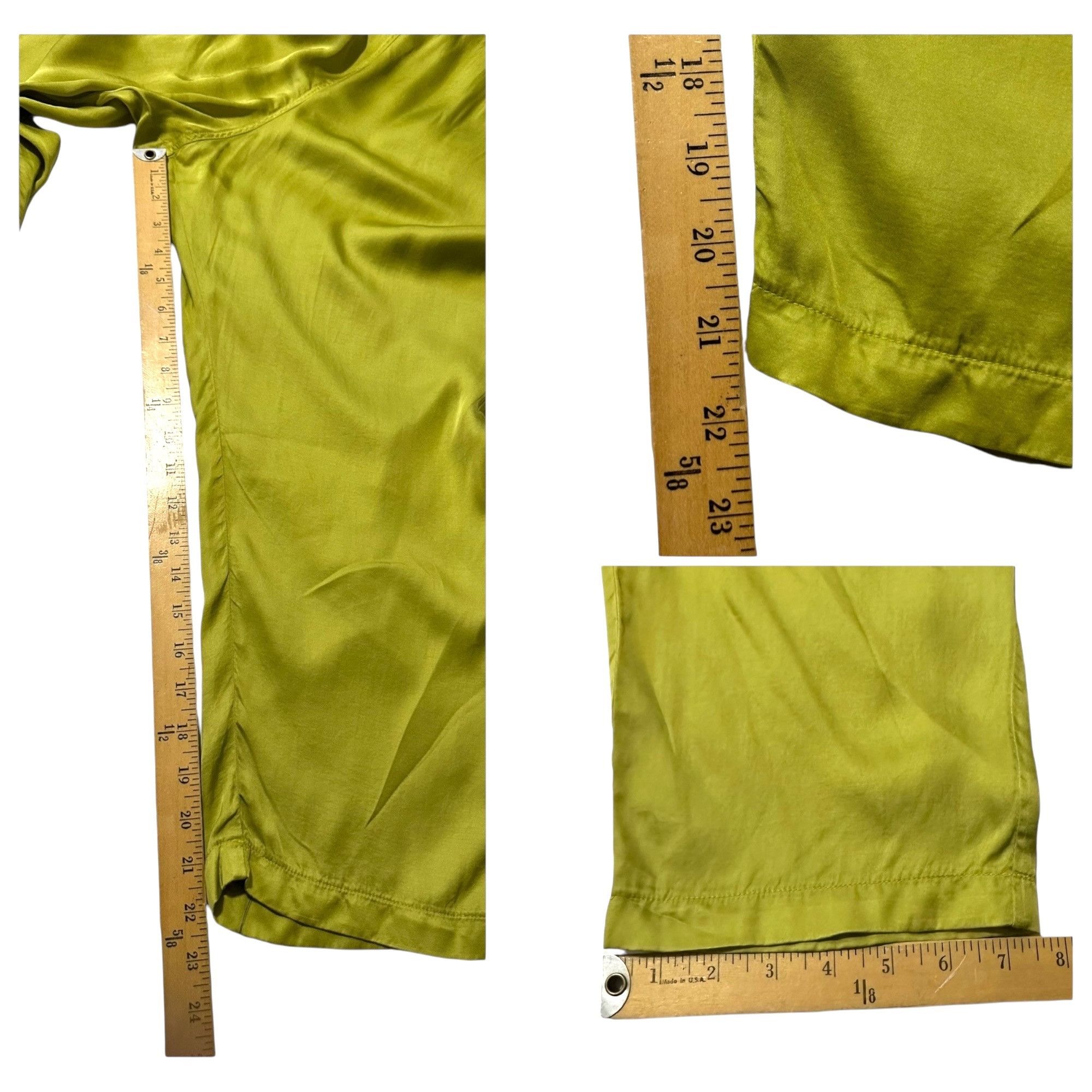 Nili Lotan Nili Lotan Safi Rayon Pant In Kiwi, Size L, Color Yellow, N Size 32" / US 10 / IT 46 - 12 Thumbnail