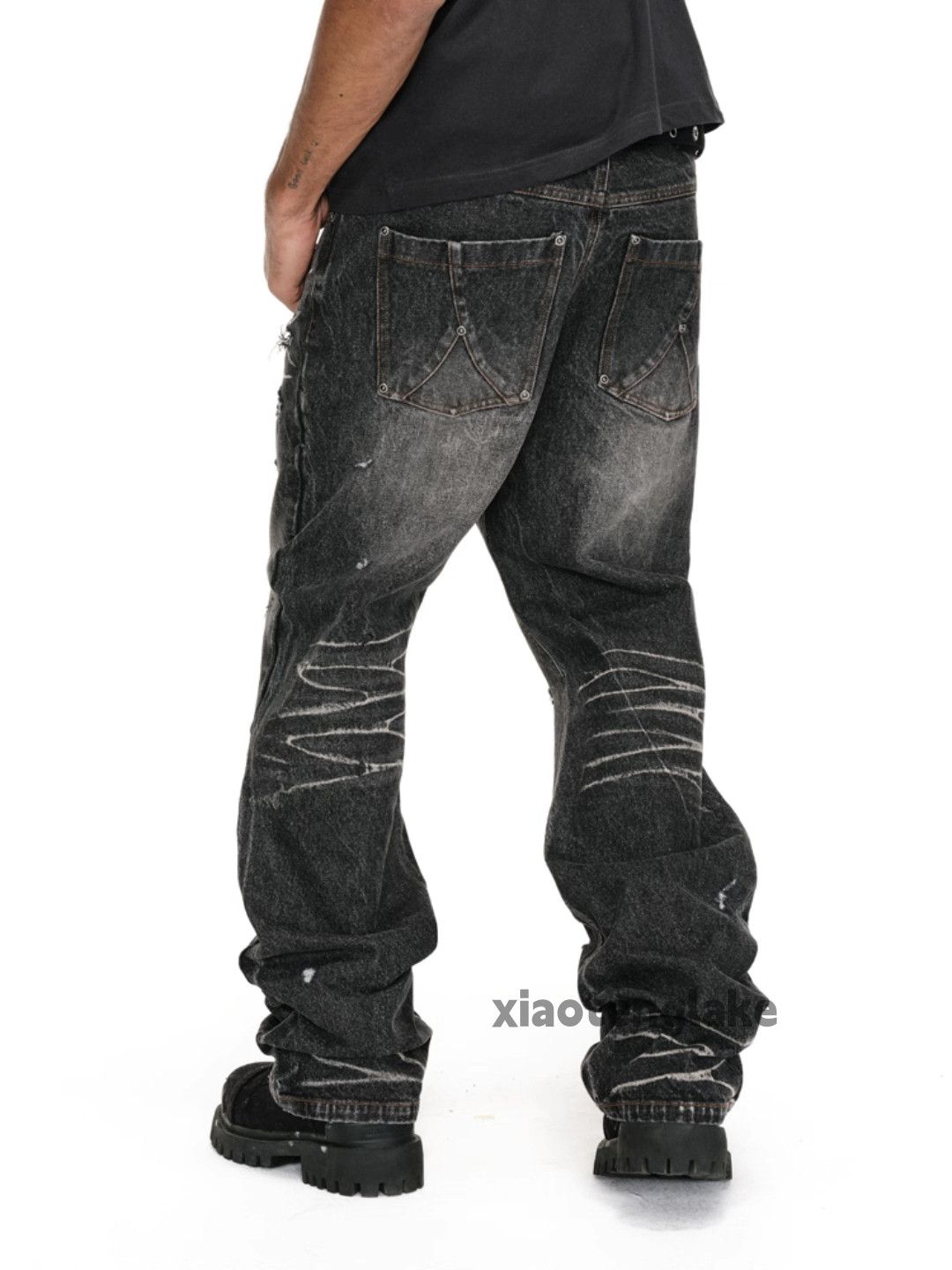 Jean Utility punk yuppie grunge skate hiphop ripped jeans Size US 36 / EU 52 - 8 Thumbnail