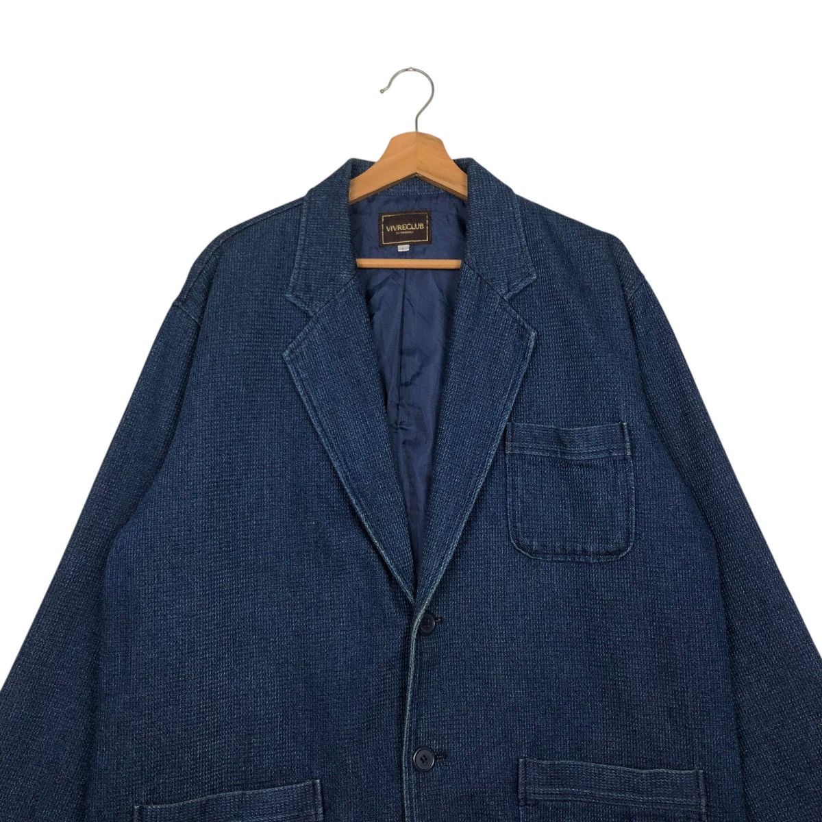 Indigo 🔥VINTAGE DENIM WORKER JACKET INDIGO VIVRECLUB ISSEY MIYAKE Size US L / EU 52-54 / 3 - 5 Thumbnail