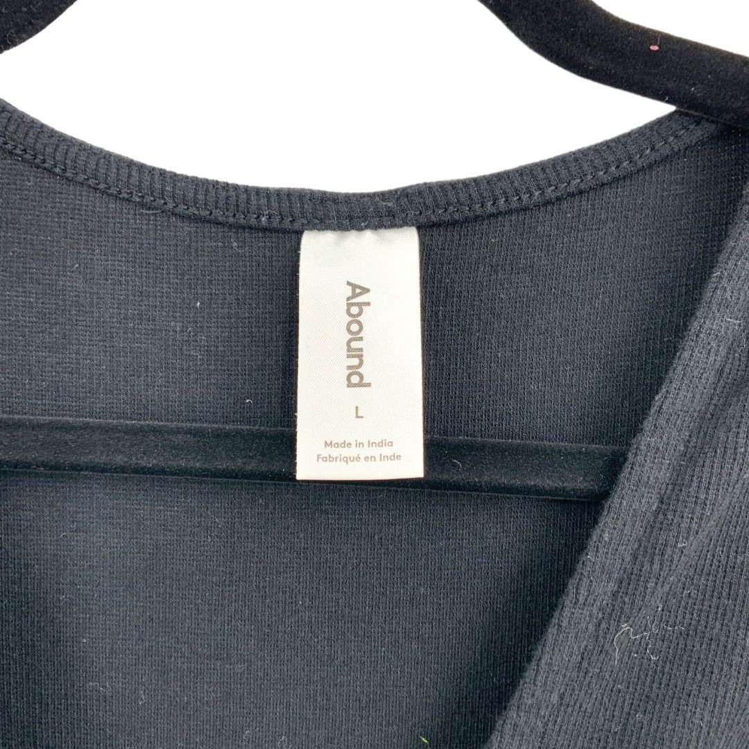 Other Abound Black Tie Front Rib Knit Dress Size Large NWOT Size L / US 10 / IT 46 - 4 Thumbnail