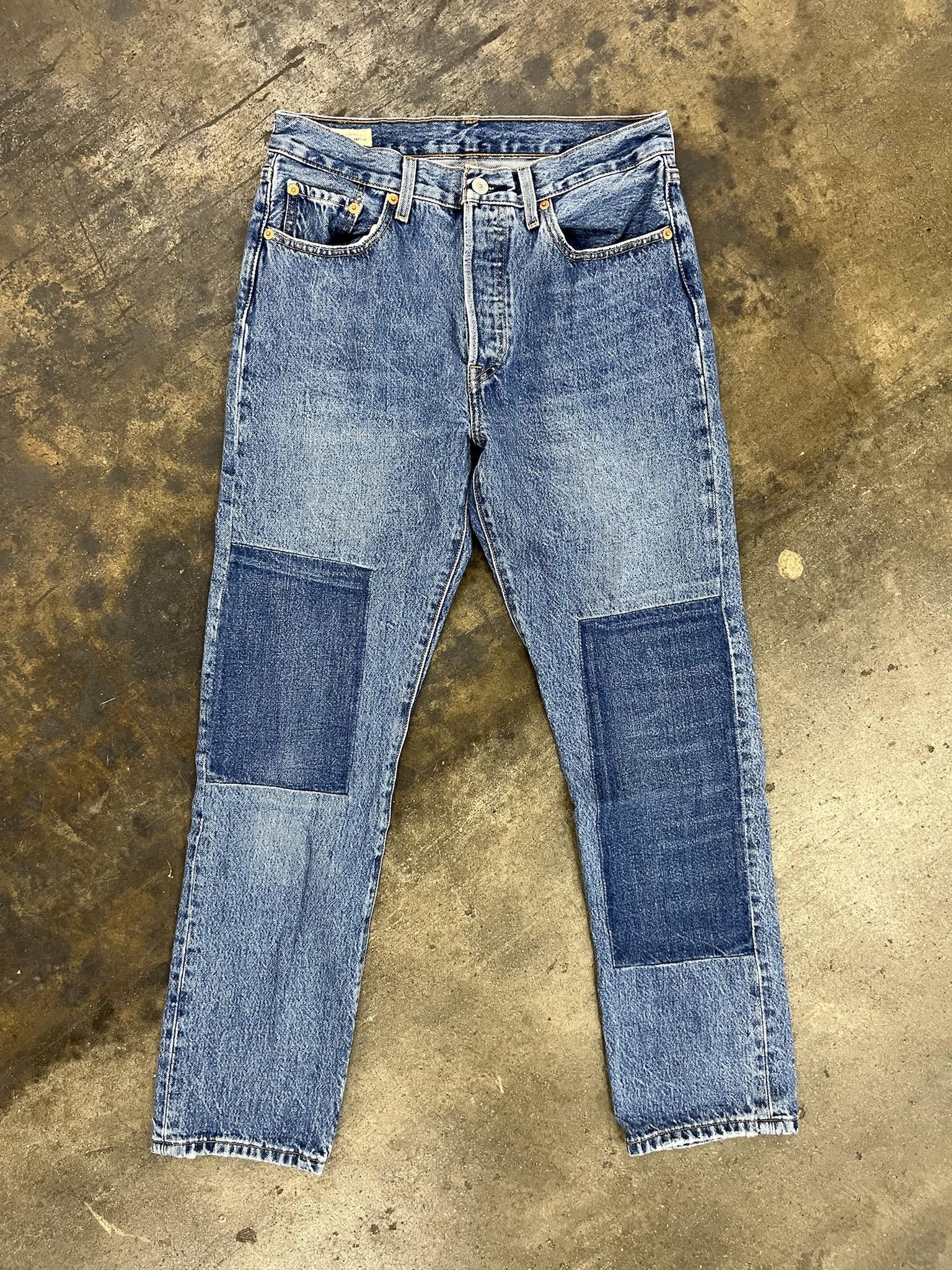 Jean × Vintage Levis LVC 501 Fake Knee Patches Size US 28 / EU 44 - 1 Thumbnail