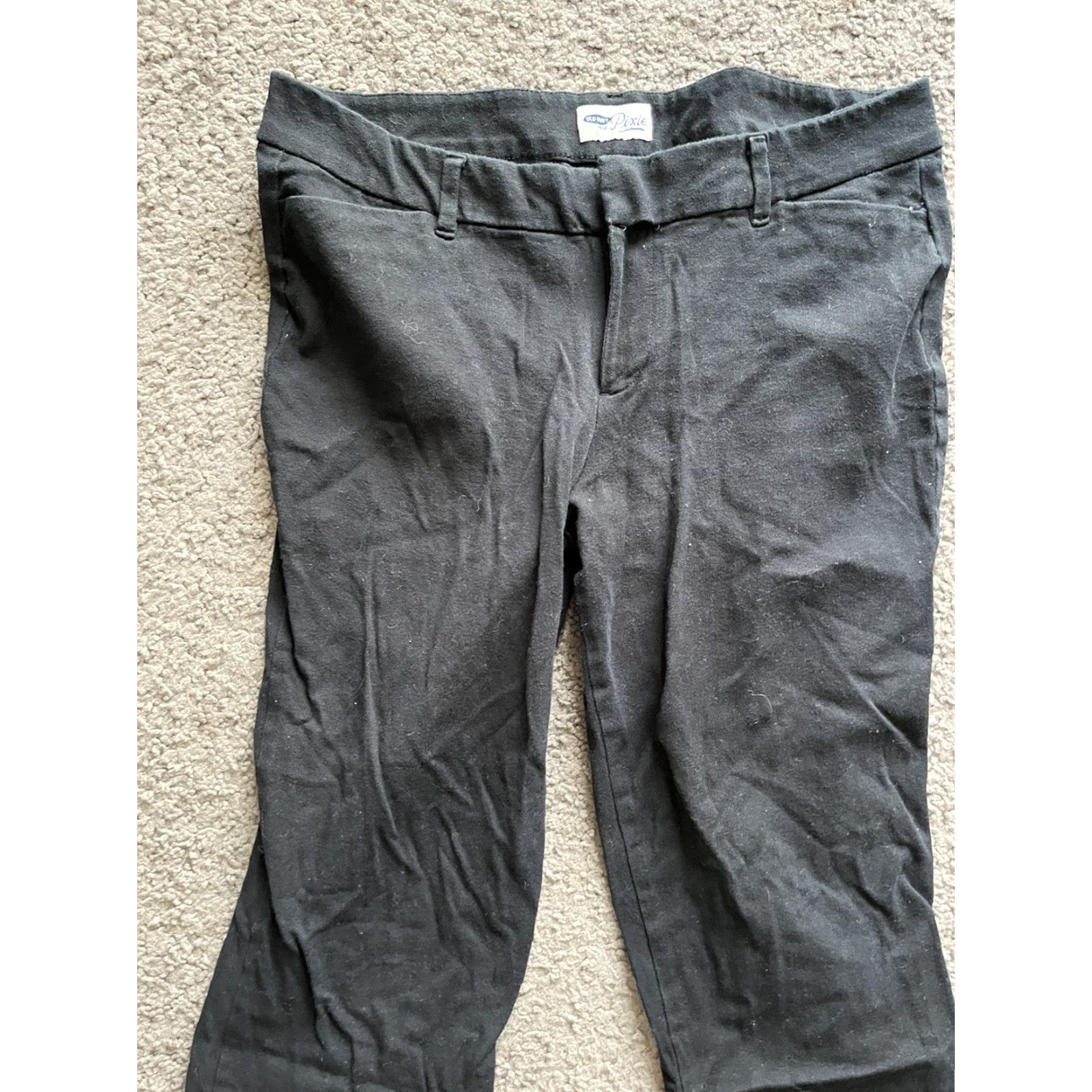 Old Navy VINTAGE Old Navy Cropped Pants Women Size 10 Black Mid Rise Slim Pockets Ankle Size 32" / US 10 / IT 46 - 2 Thumbnail