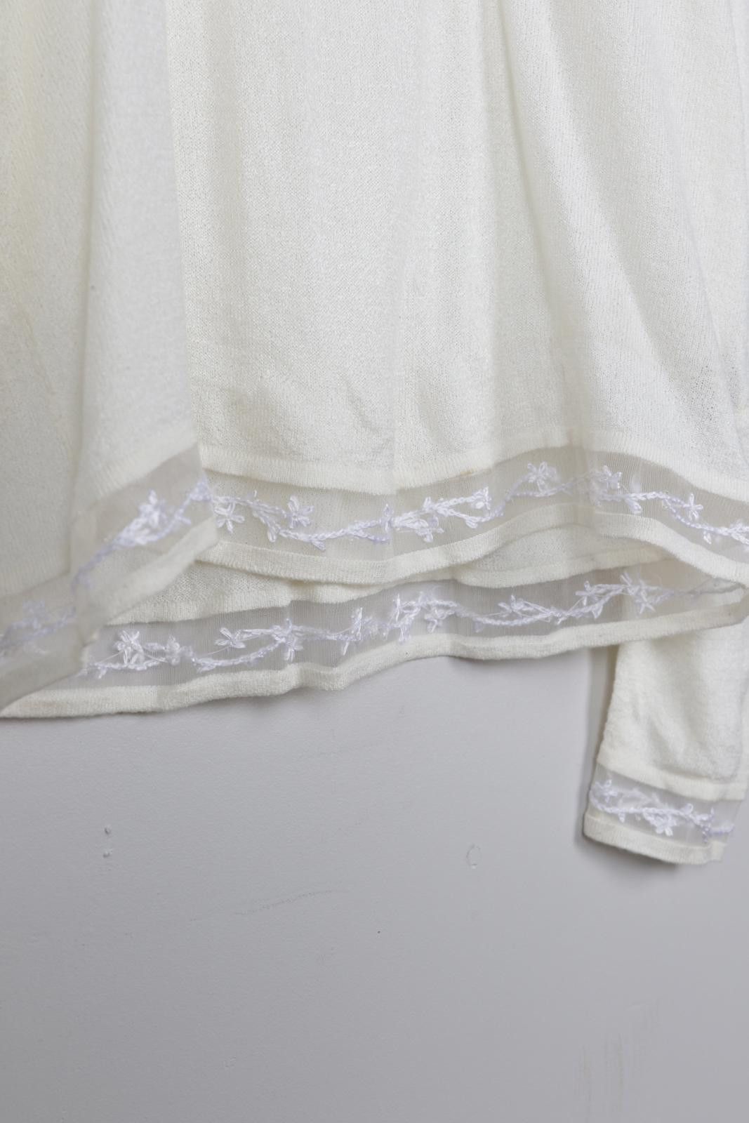 Vintage 00's Mat Sheer Embroidered Long Sleeve T-Shirt Size XS / US 0-2 / IT 36-38 - 3 Thumbnail